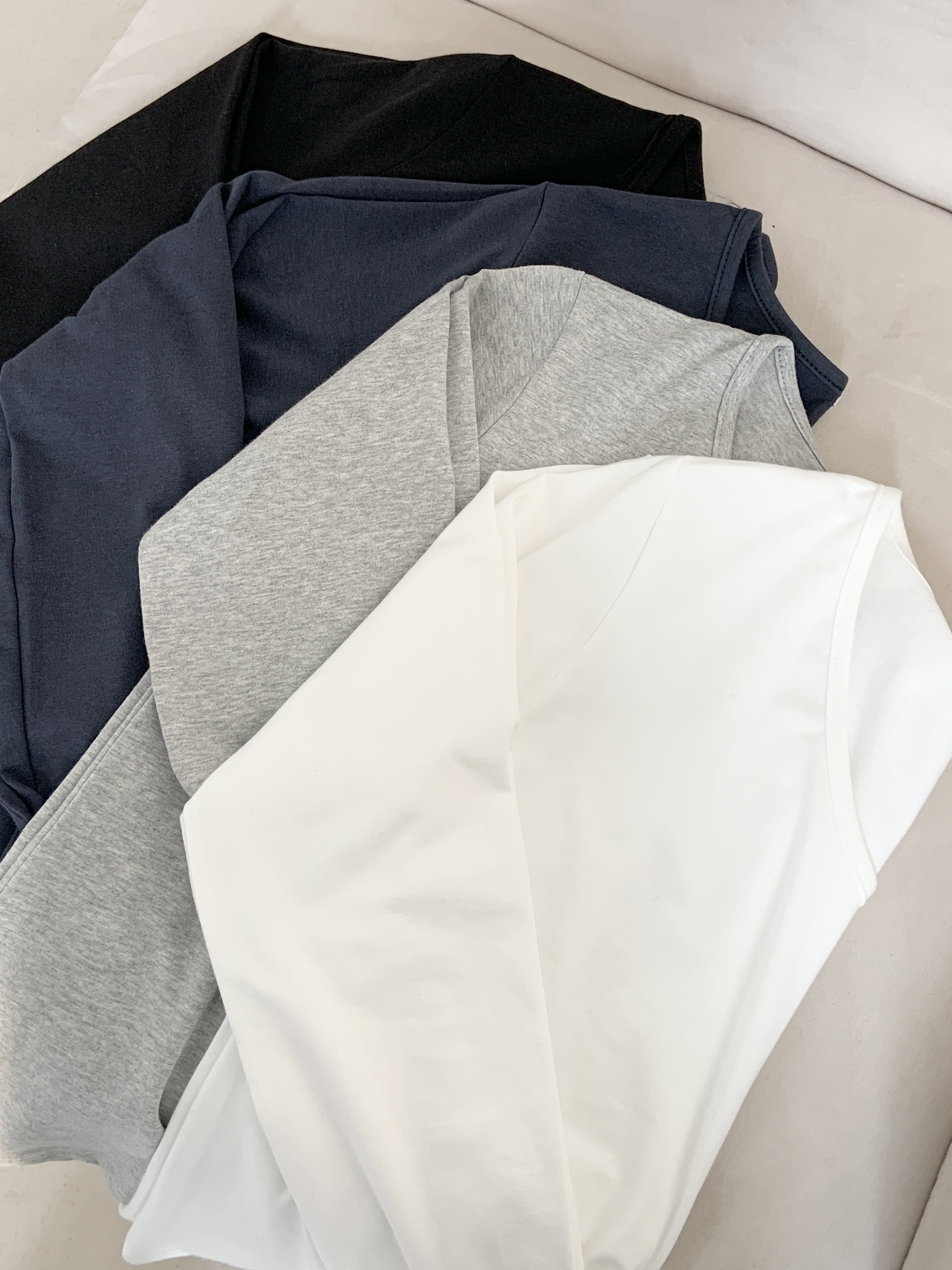 Vネックルーズ長袖ハーフ無地Tシャツ | 詳細画像19