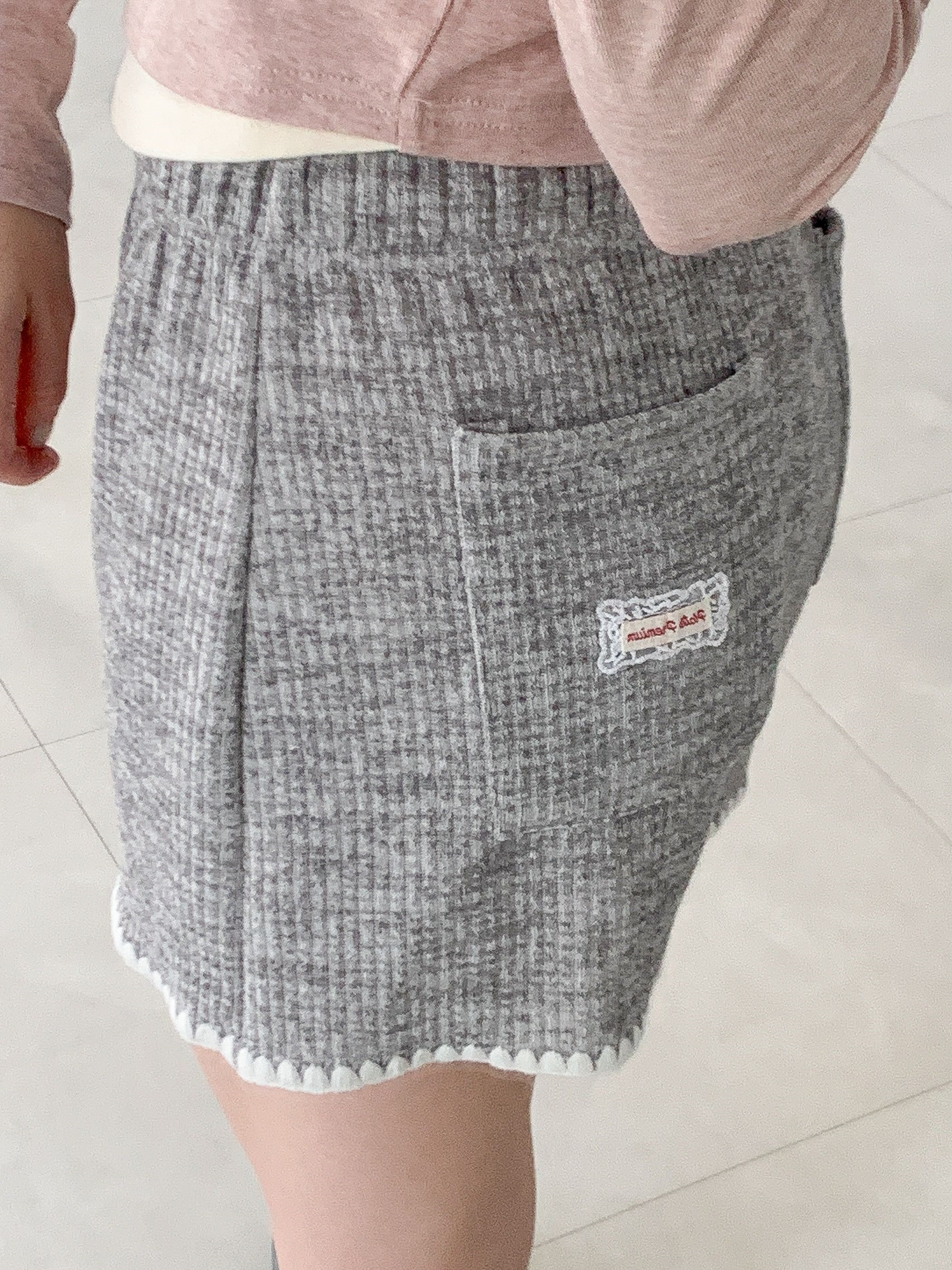 リブドローストリングウエストゴムショートバックポケット配色パンツ | 詳細画像7