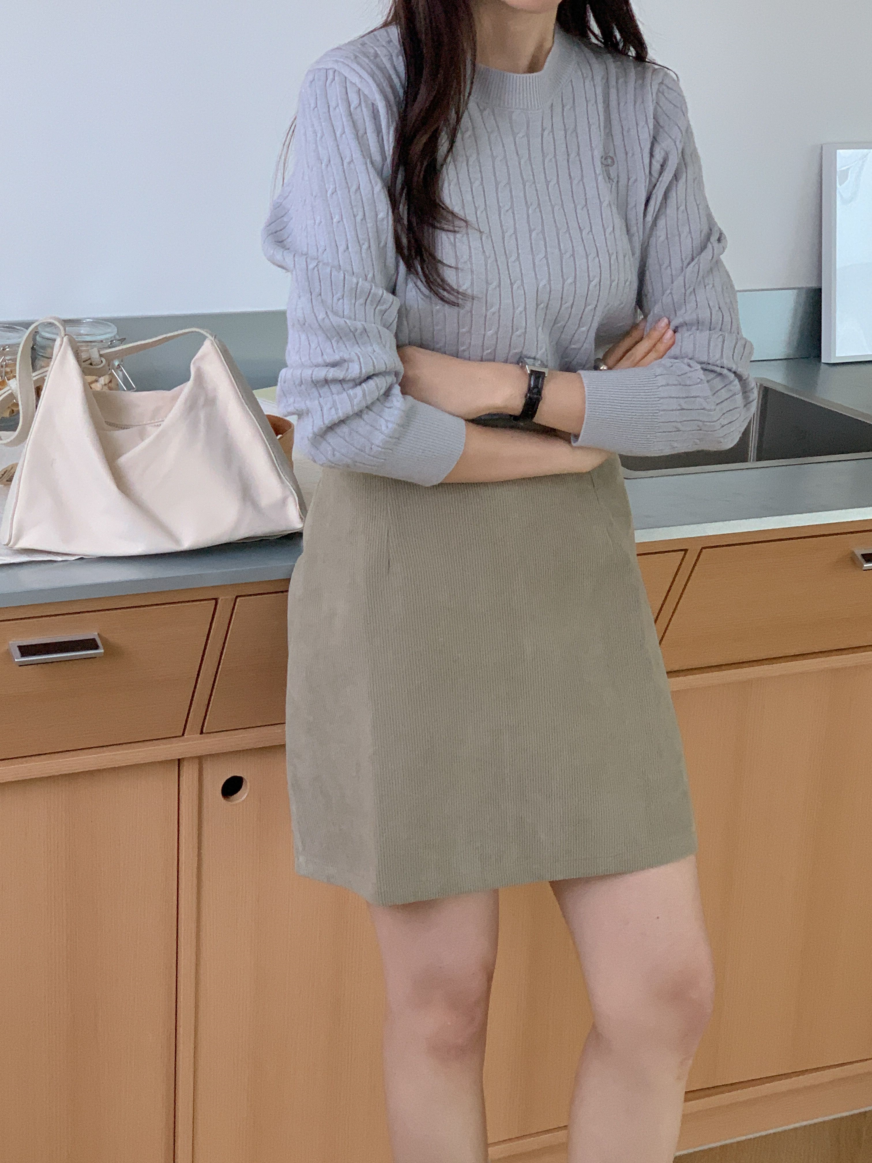 ラウンドネックベーシック長袖刺繍ケーブルリボン柄ニット | 詳細画像7