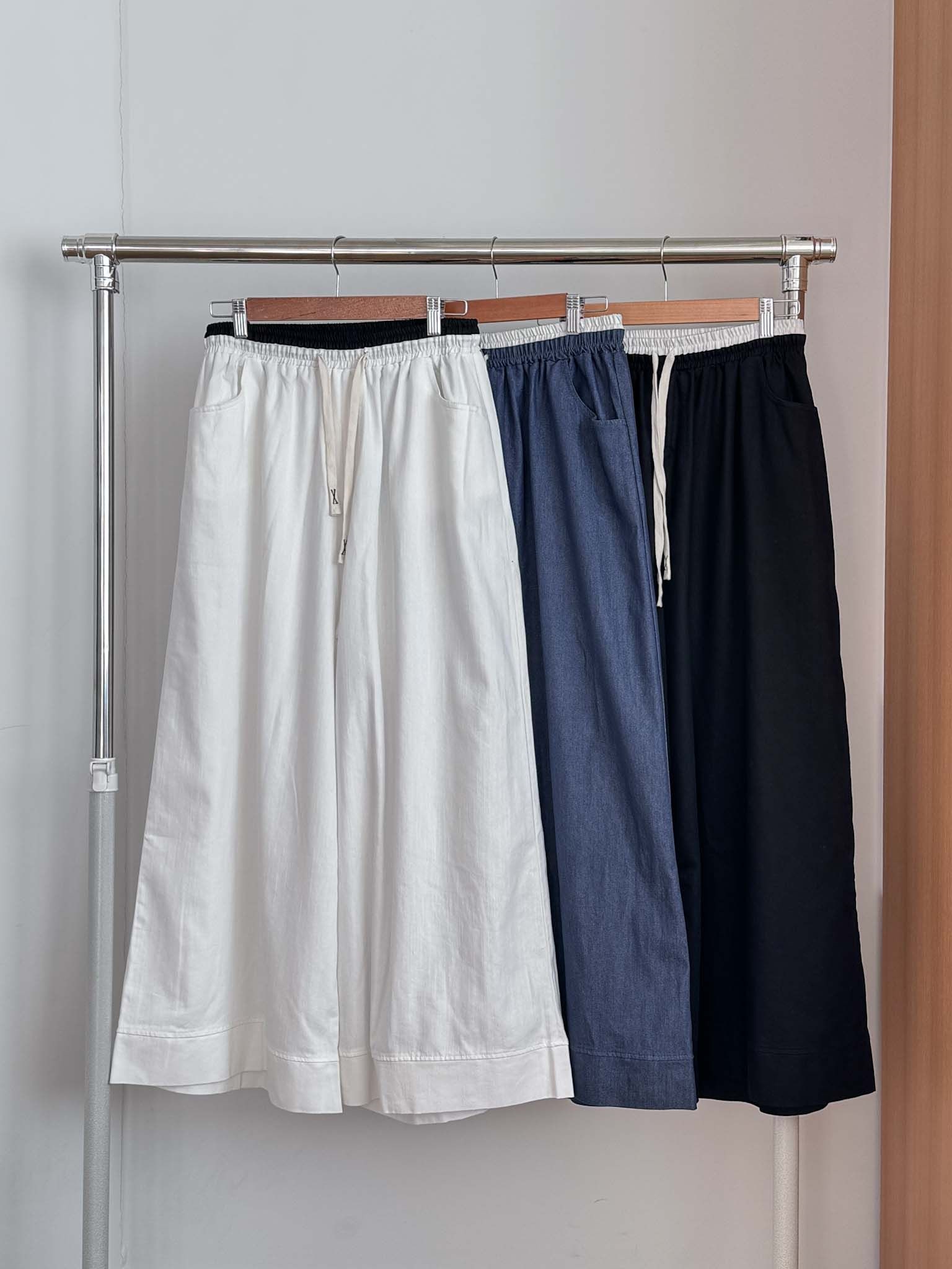 ドローストリングポケットラインウエストゴムオーバーサイズロングワイド配色パンツ | 詳細画像20