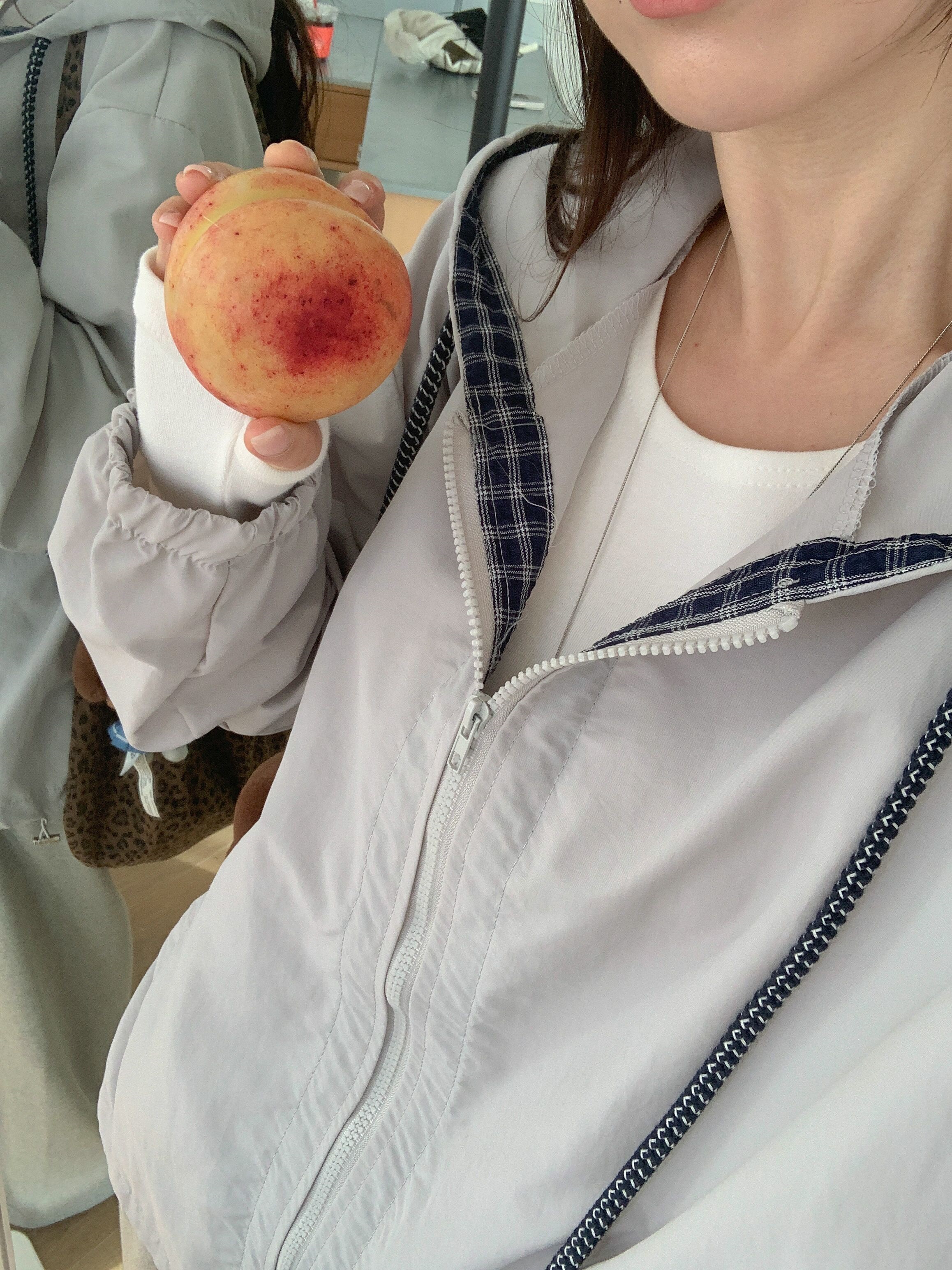 コンビナイロンジップアップフードドローストリングオーバーサイズ長袖カンガルーポケットチェックジャンパー | 詳細画像18