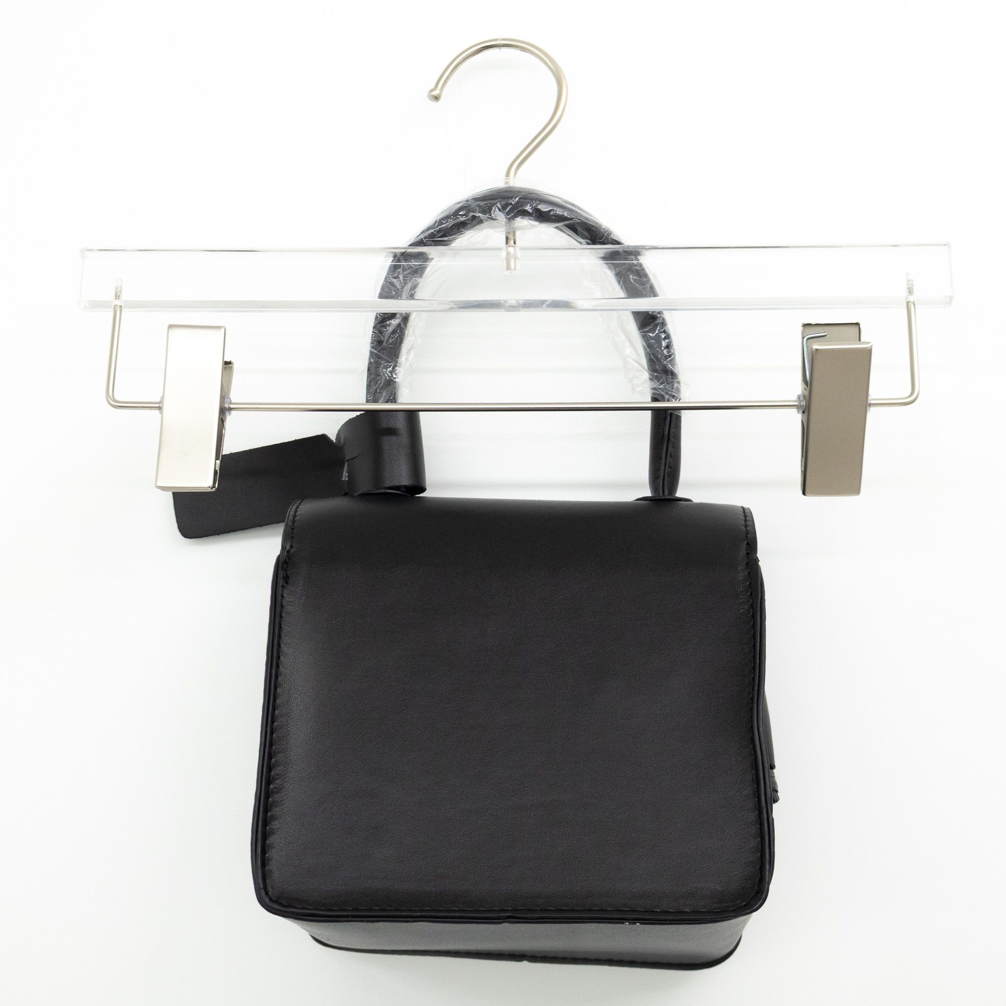 レザー調マグネットボタン無地ショルダーバッグ | 詳細画像15