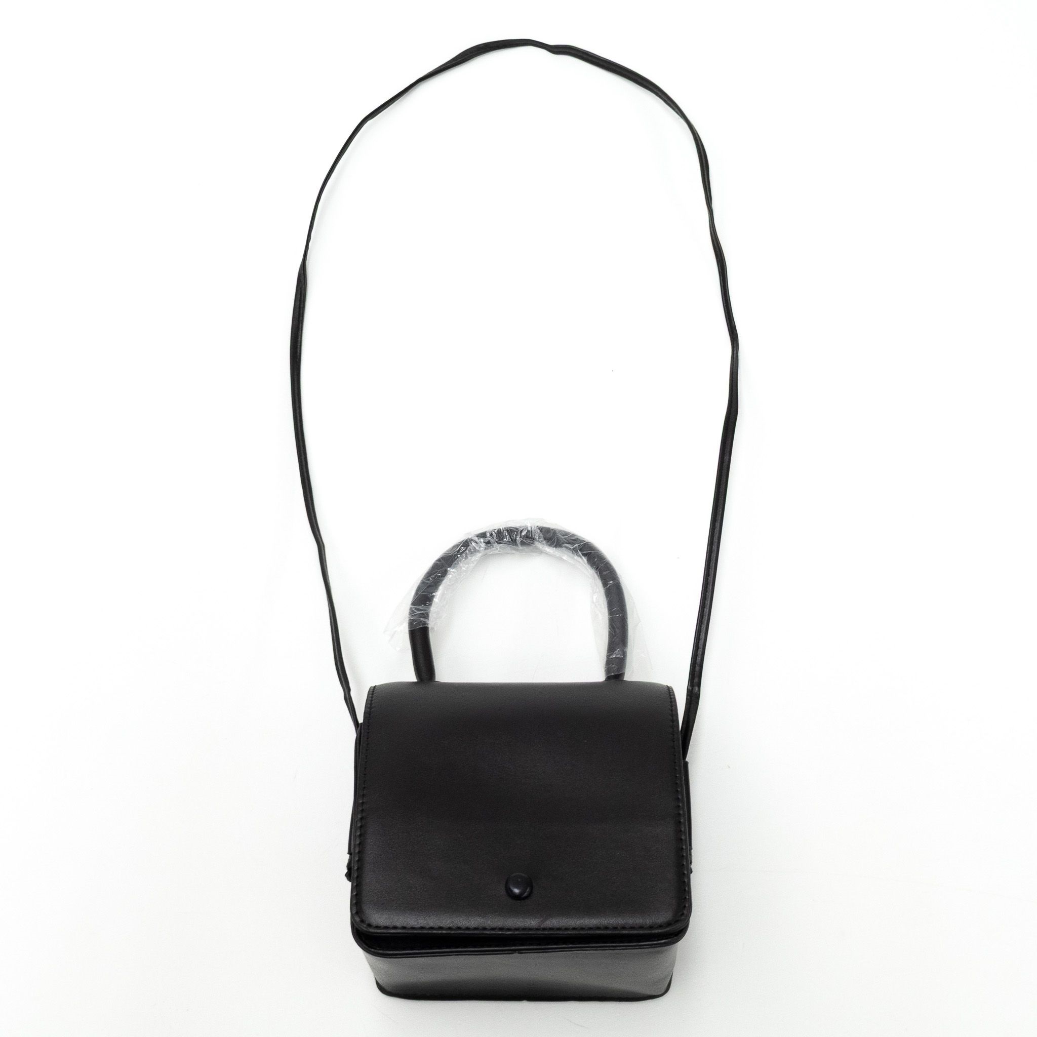 レザー調マグネットボタン無地ショルダーバッグ | 詳細画像19