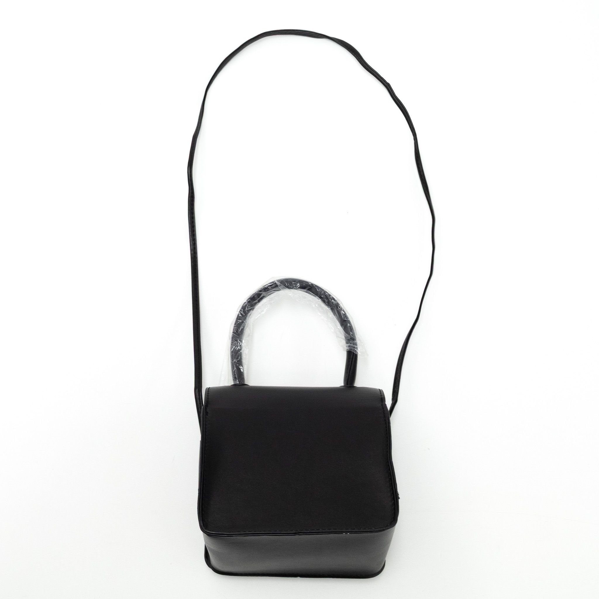 レザー調マグネットボタン無地ショルダーバッグ | 詳細画像21