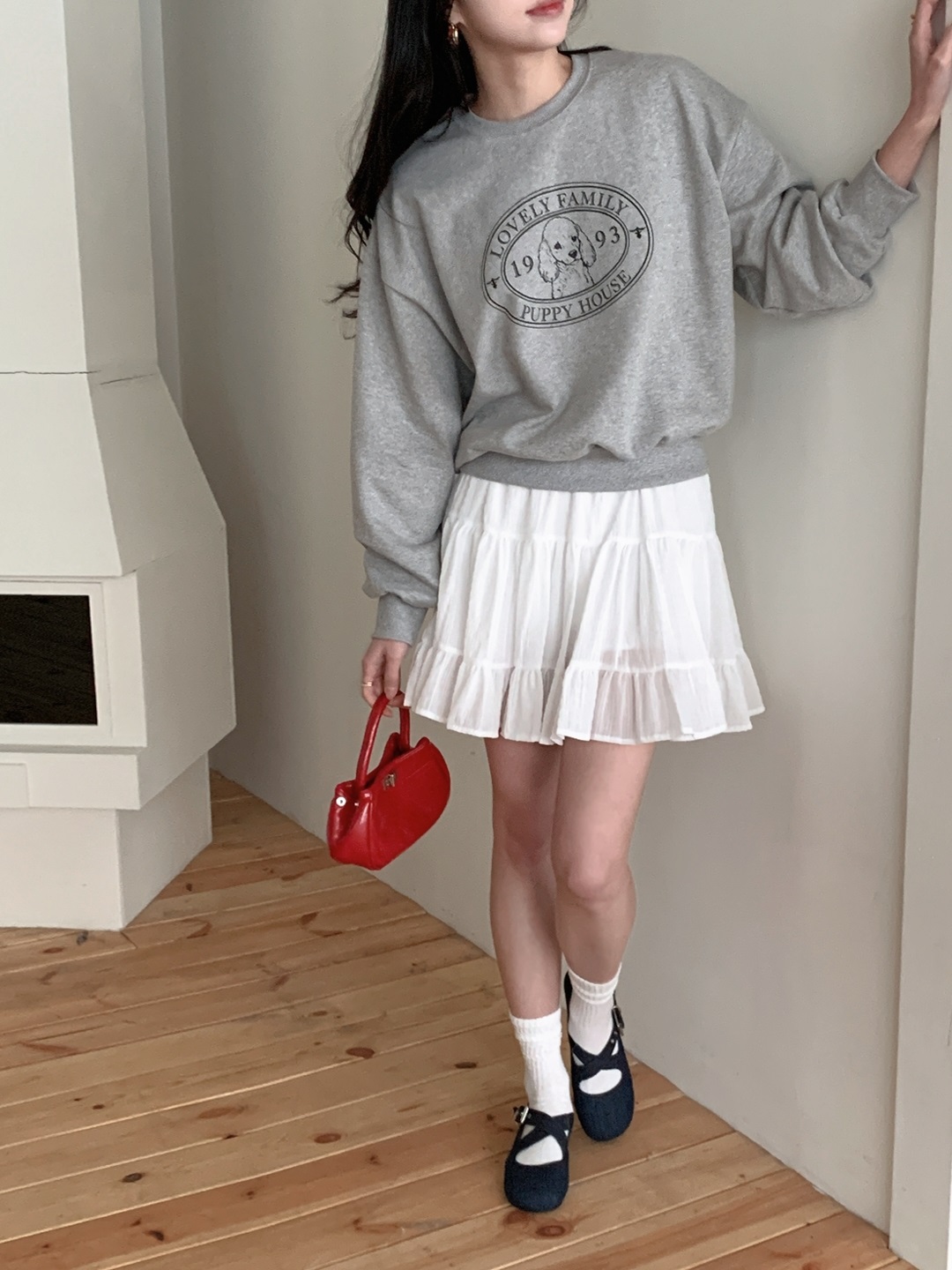 ラウンドネックルーズ長袖プリントスウェット | 詳細画像3