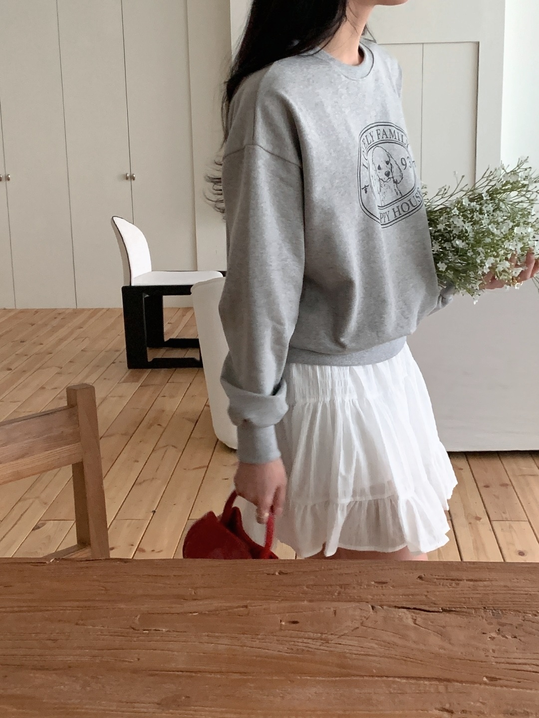 ラウンドネックルーズ長袖プリントスウェット | 詳細画像6