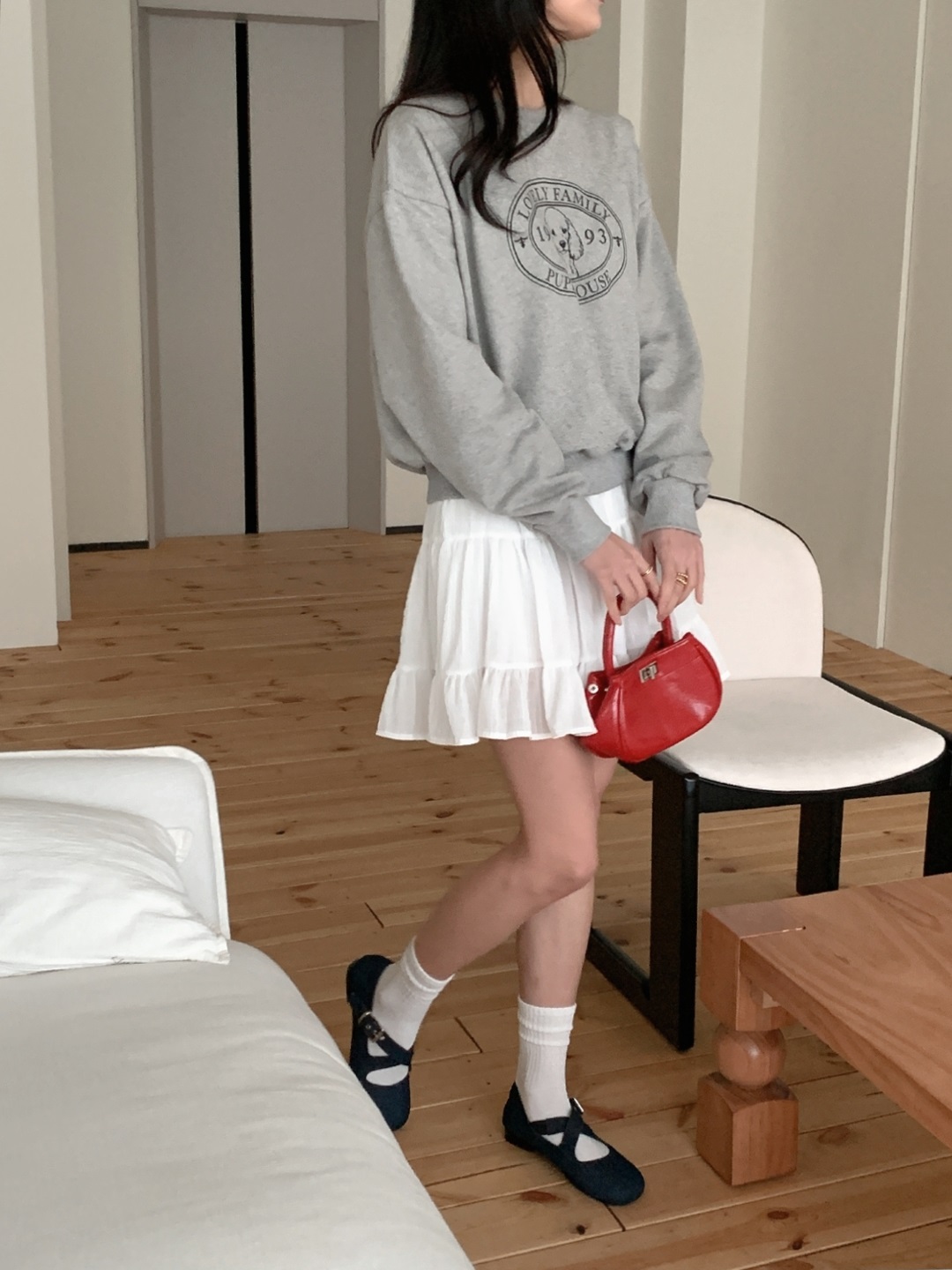 ラウンドネックルーズ長袖プリントスウェット | 詳細画像8