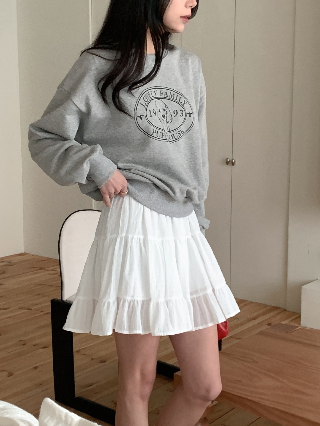 ラウンドネックルーズ長袖プリントスウェット | 詳細画像9