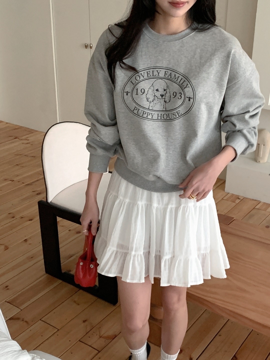 ラウンドネックルーズ長袖プリントスウェット | 詳細画像10