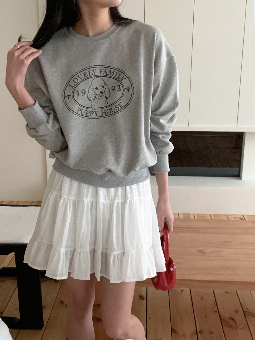 ラウンドネックルーズ長袖プリントスウェット | 詳細画像11