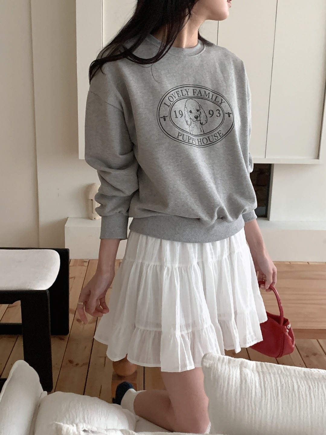 ラウンドネックルーズ長袖プリントスウェット | 詳細画像12