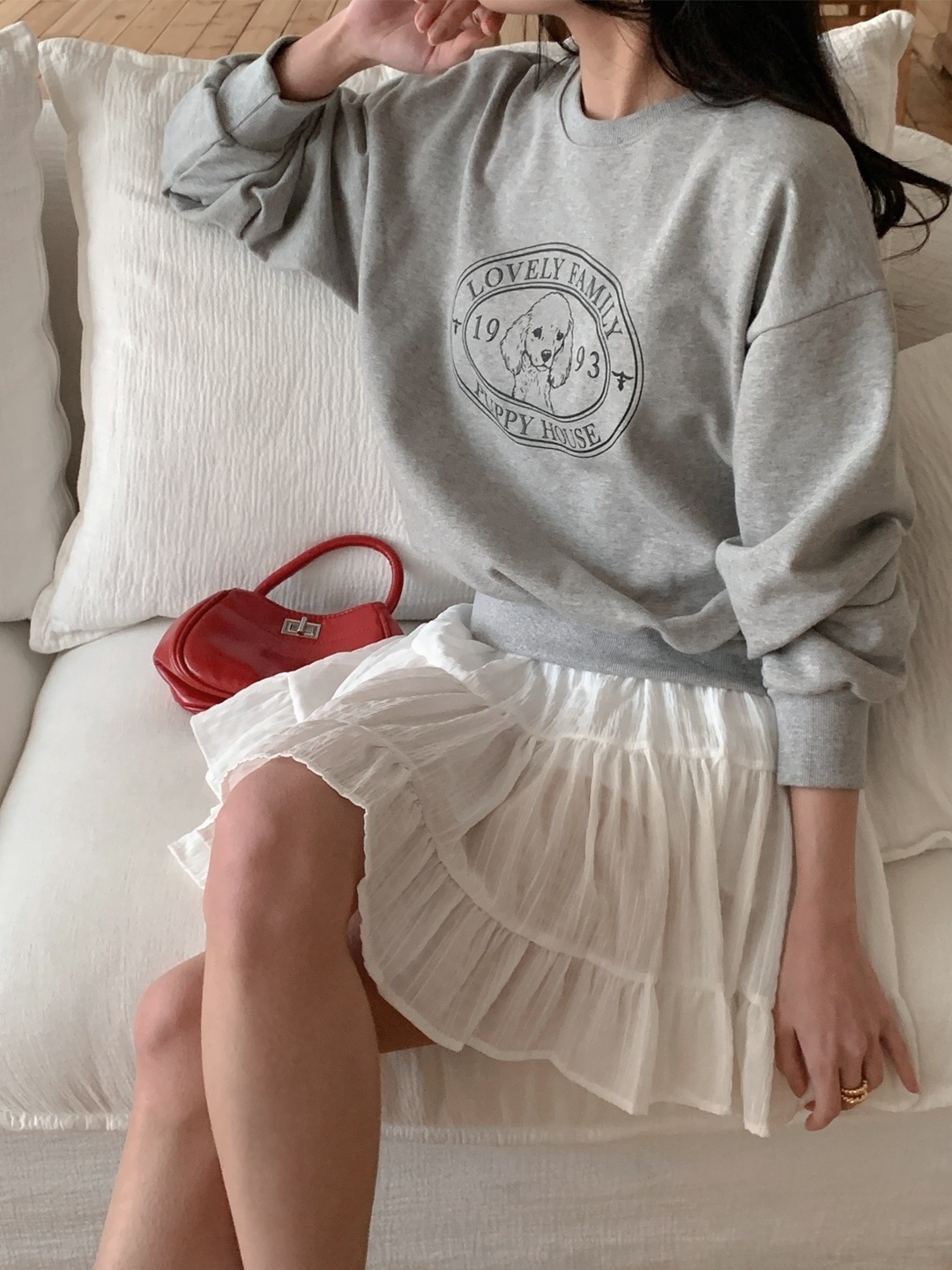 ラウンドネックルーズ長袖プリントスウェット | 詳細画像13