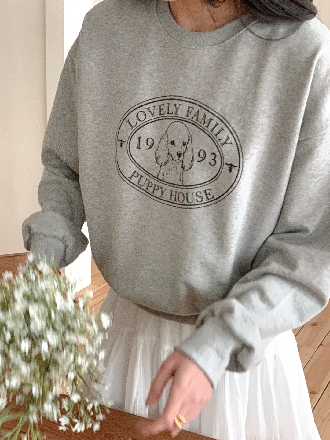 ラウンドネックルーズ長袖プリントスウェット | 詳細画像15