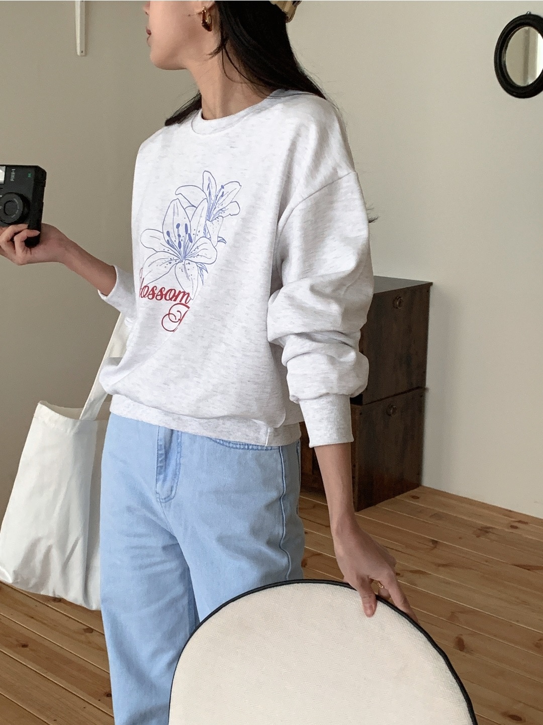 ラウンドネックルーズ長袖プリントスウェット | 詳細画像6