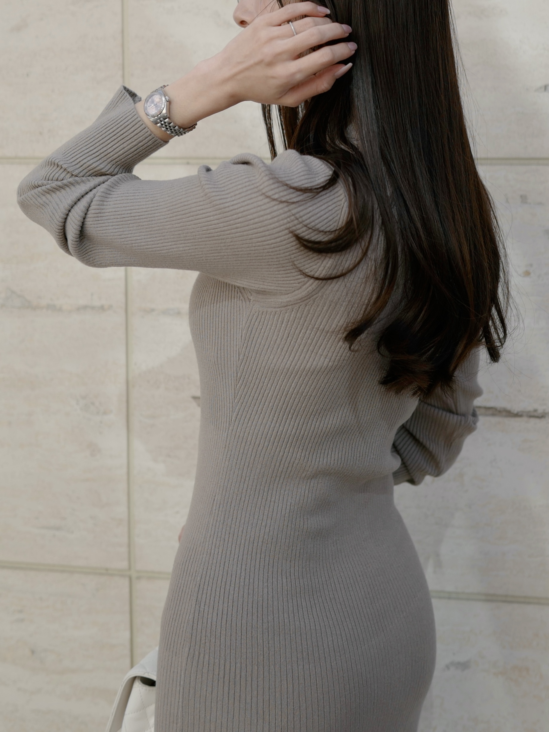 ハーフネックリブワンピース | 詳細画像8