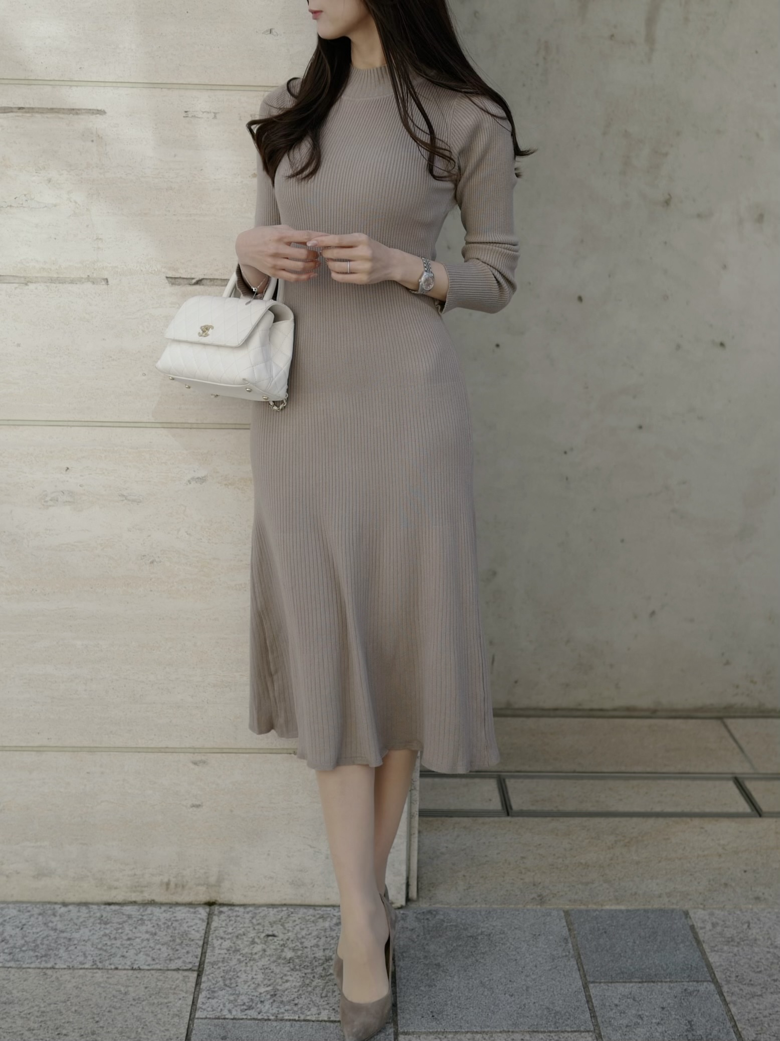 ハーフネックリブワンピース | 詳細画像10