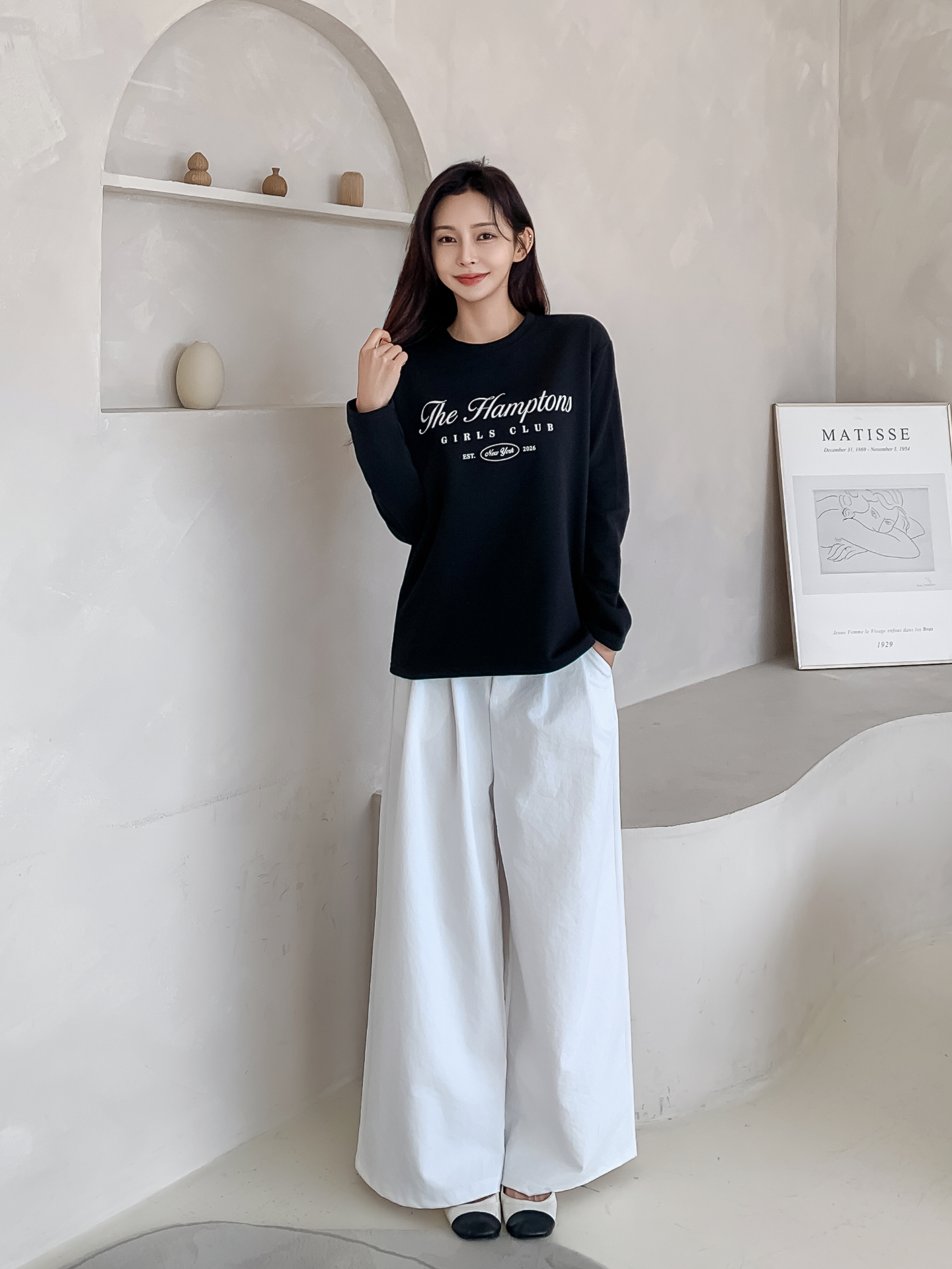 ラウンドネックベーシック長袖レタリングTシャツ | 詳細画像18