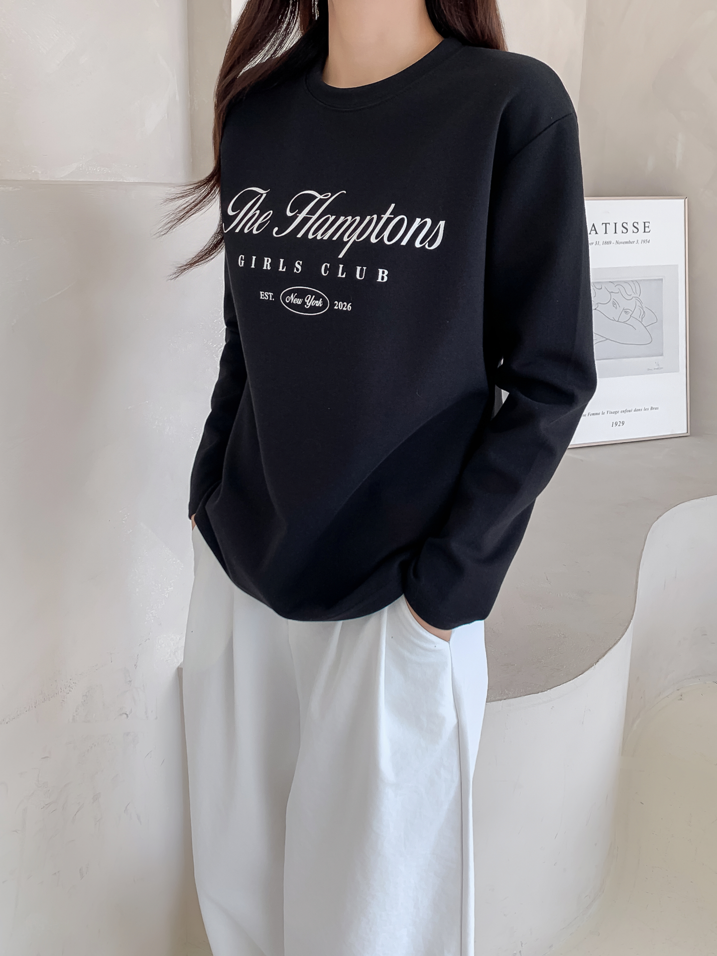 ラウンドネックベーシック長袖レタリングTシャツ | 詳細画像29