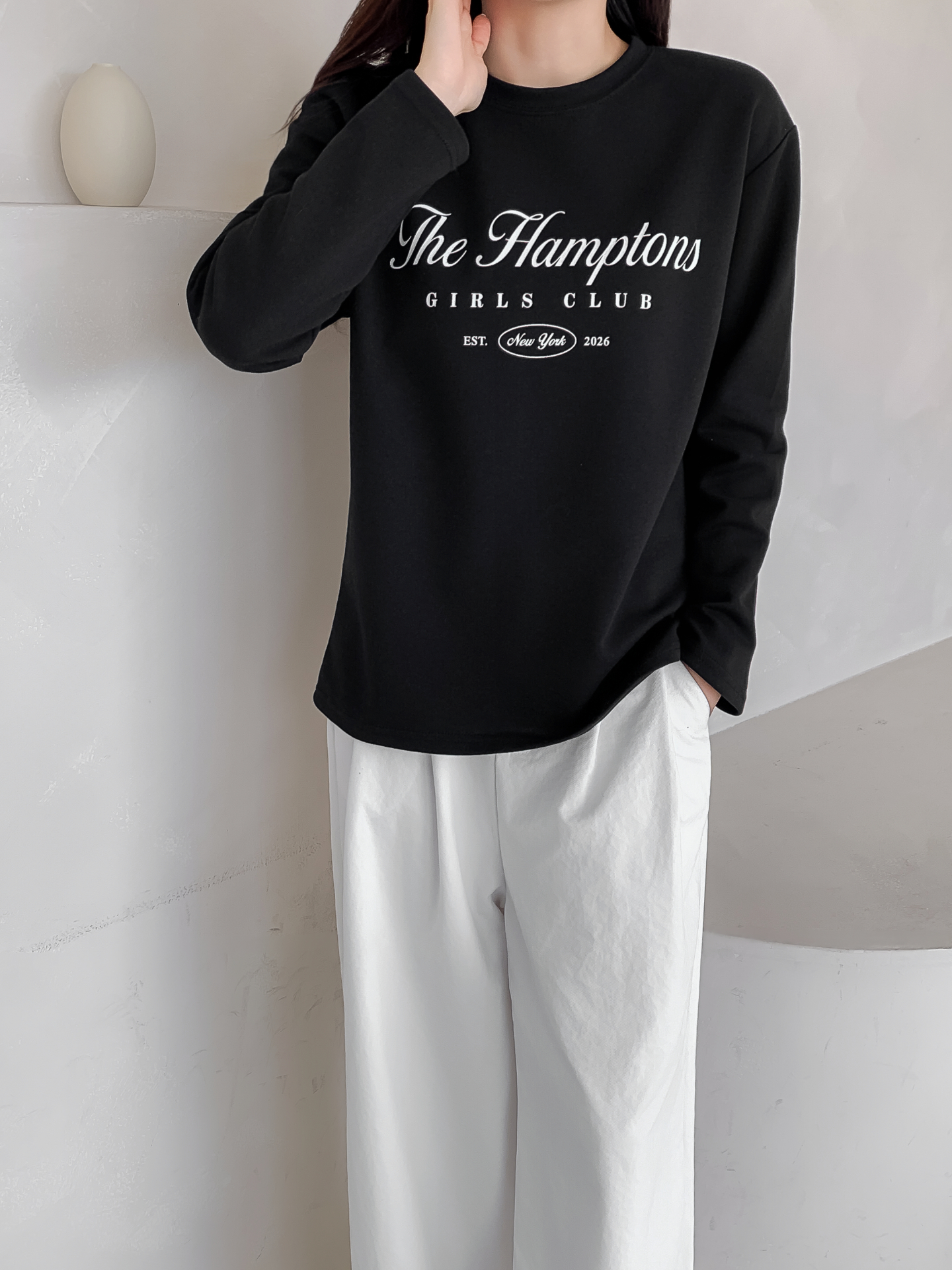 ラウンドネックベーシック長袖レタリングTシャツ | 詳細画像21