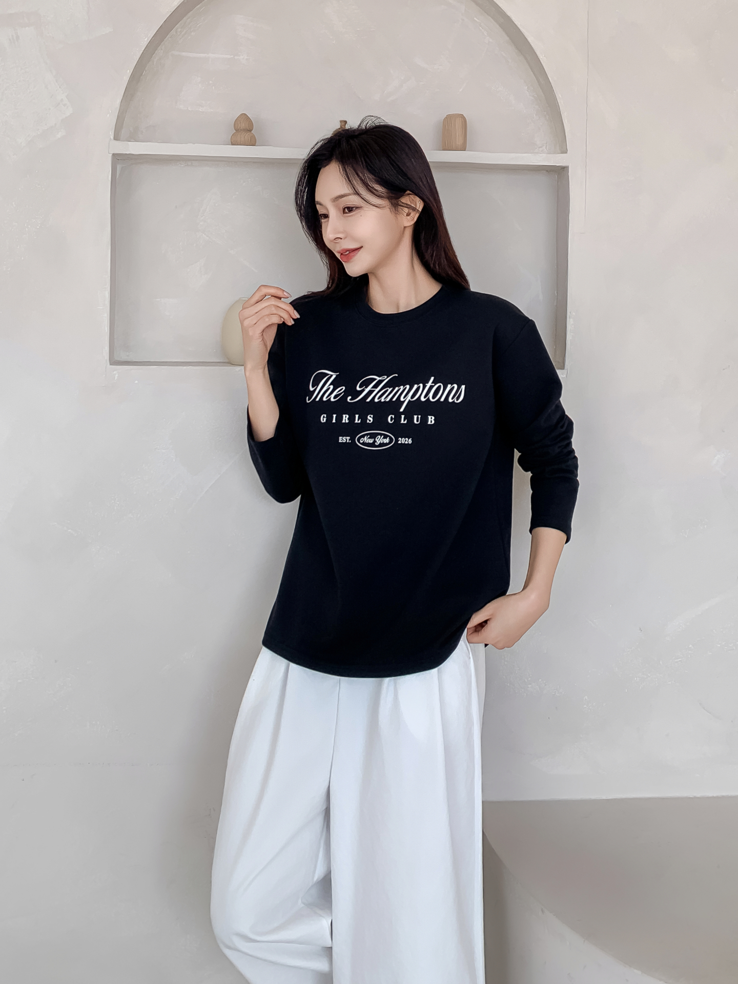 ラウンドネックベーシック長袖レタリングTシャツ | 詳細画像22