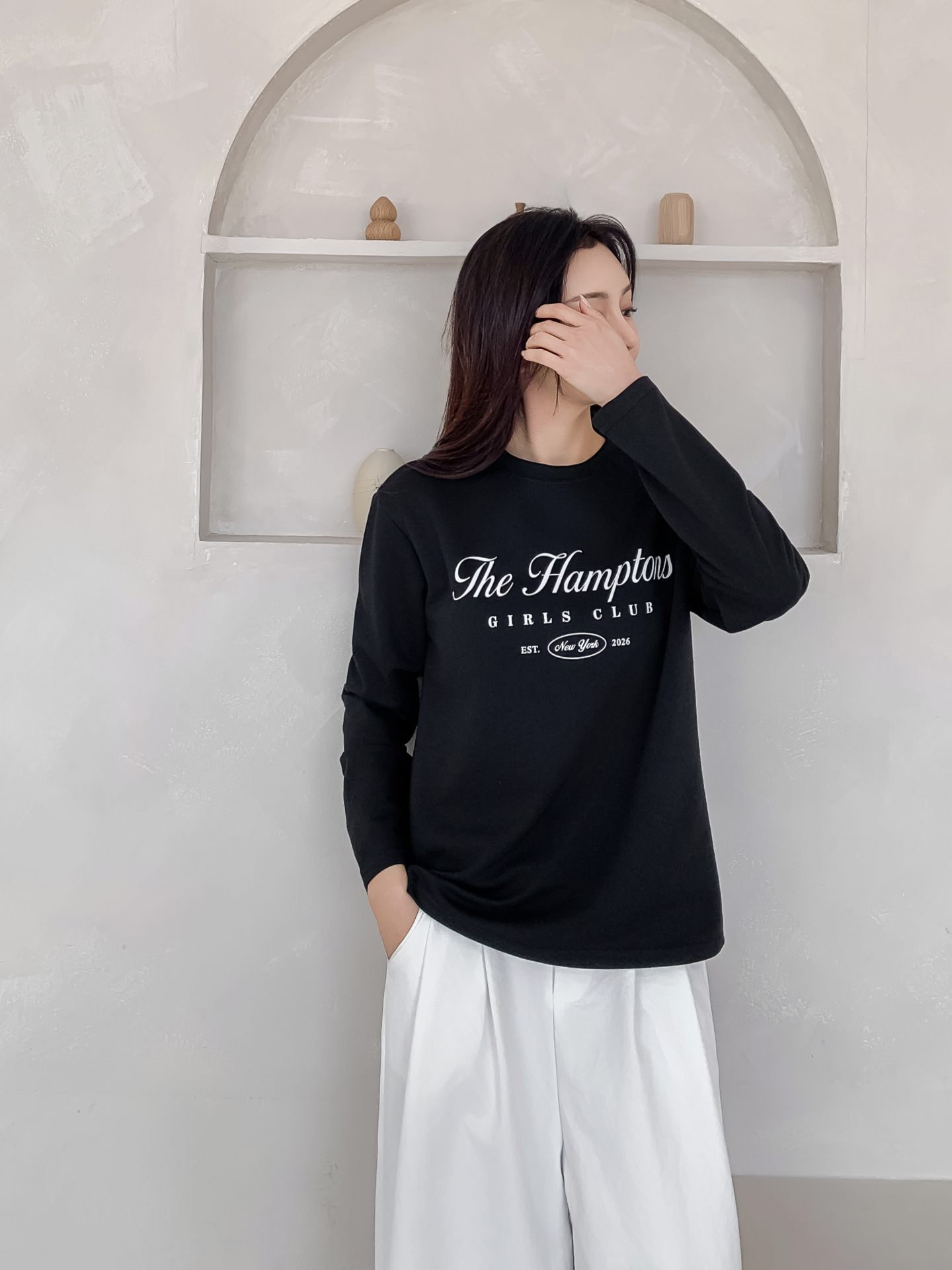 ラウンドネックベーシック長袖レタリングTシャツ | 詳細画像24