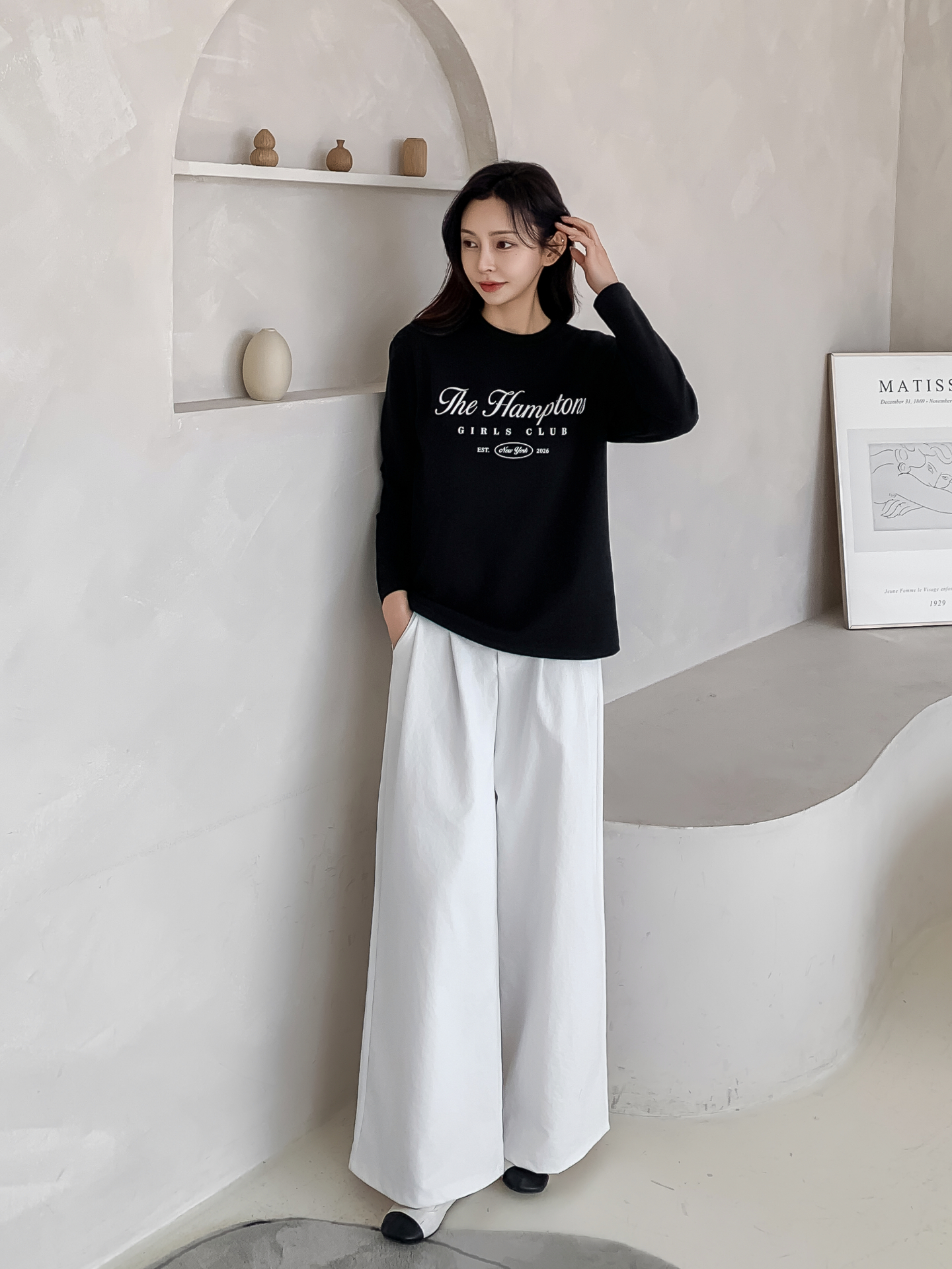 ラウンドネックベーシック長袖レタリングTシャツ | 詳細画像26