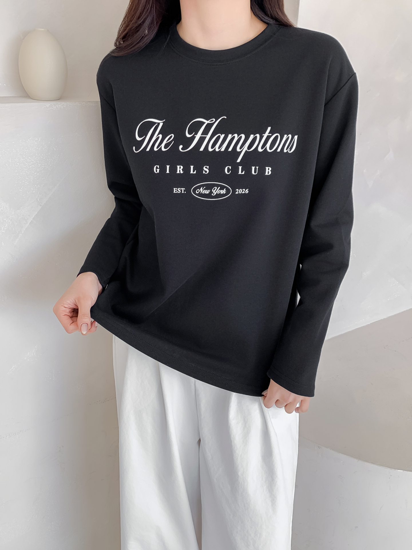 ラウンドネックベーシック長袖レタリングTシャツ | 詳細画像31