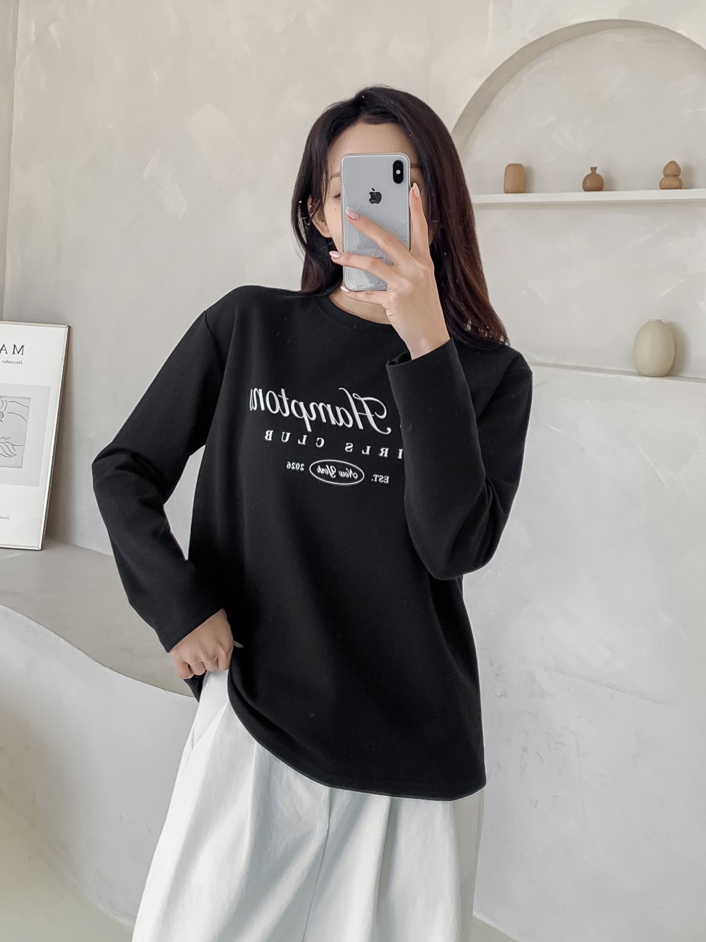 ラウンドネックベーシック長袖レタリングTシャツ | 詳細画像27