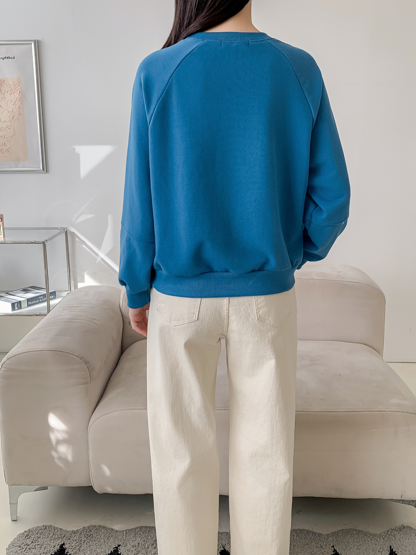 ラウンドネックパッチラグランルーズ長袖ドットスウェット | 詳細画像19