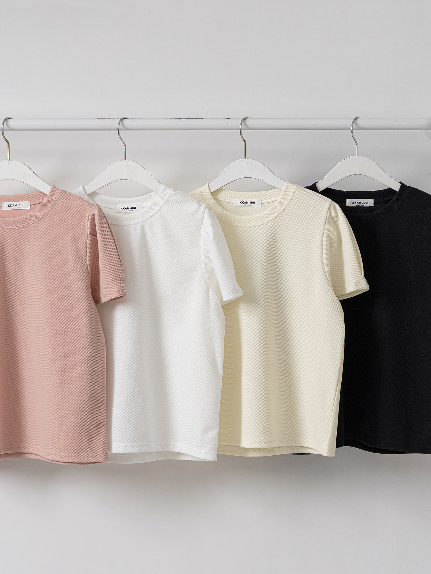 ラウンドネックベーシックパフスリーブ半袖無地ブラウス | 詳細画像33