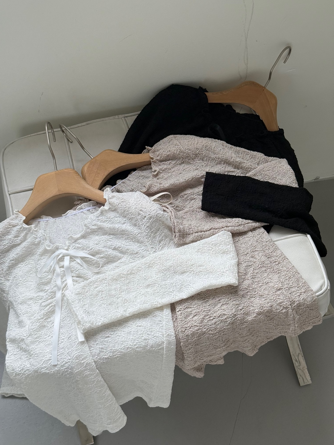 ドローストリングラインベーシック長袖フリル ネックレースTシャツ | 詳細画像25