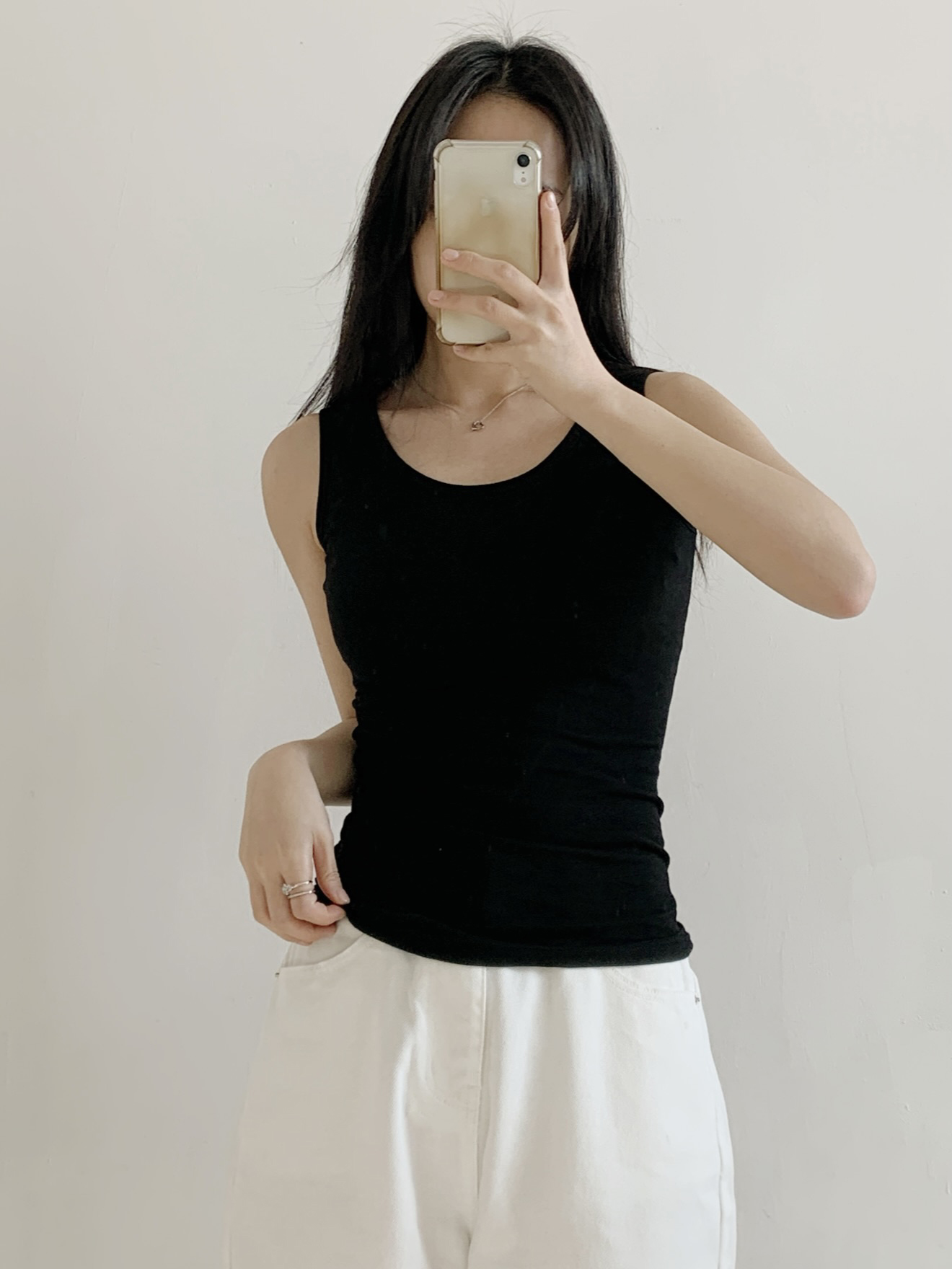 Uネックスリム無地ノースリーブ | 詳細画像12