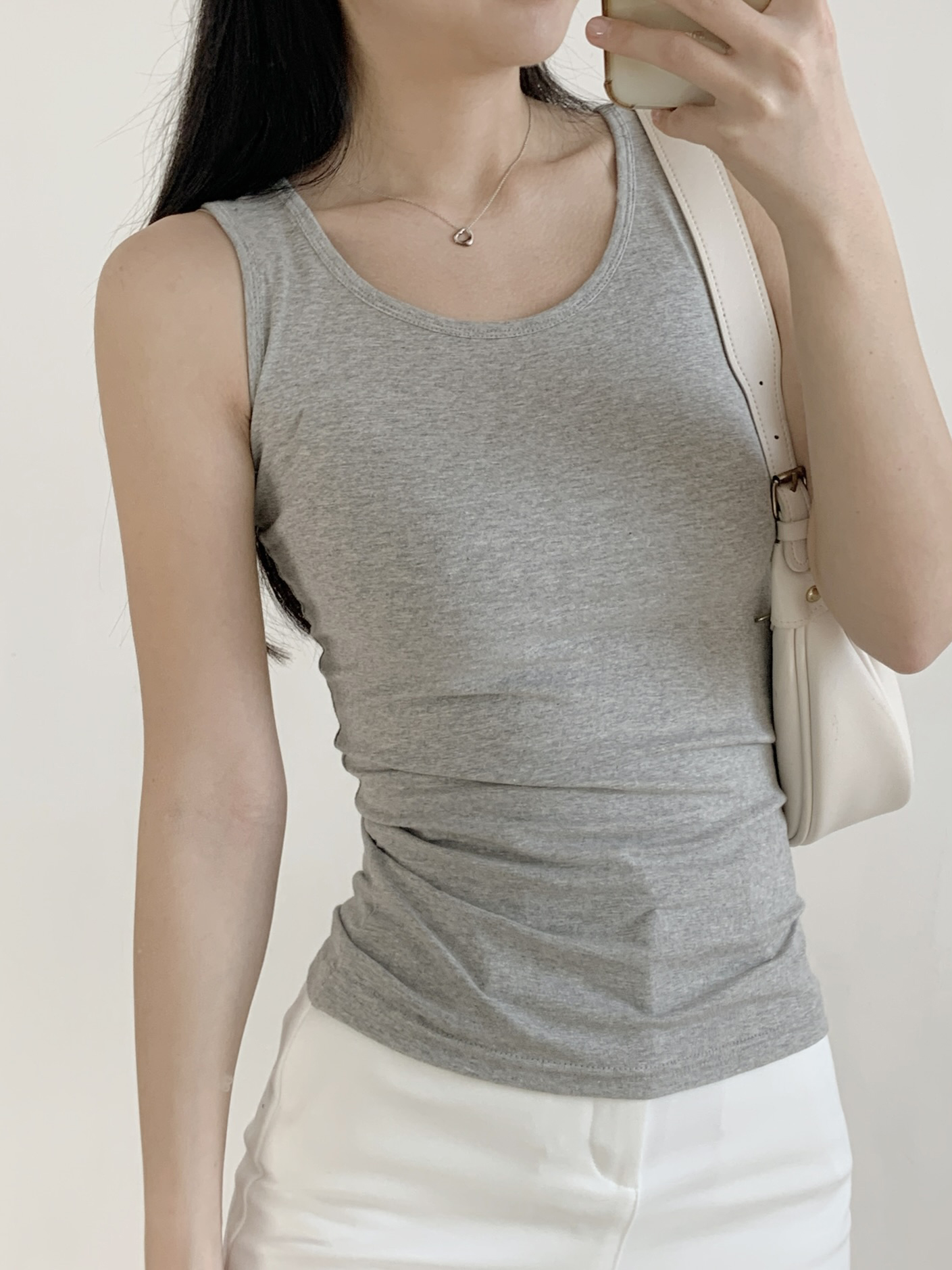 Uネックスリム無地ノースリーブ | 詳細画像10