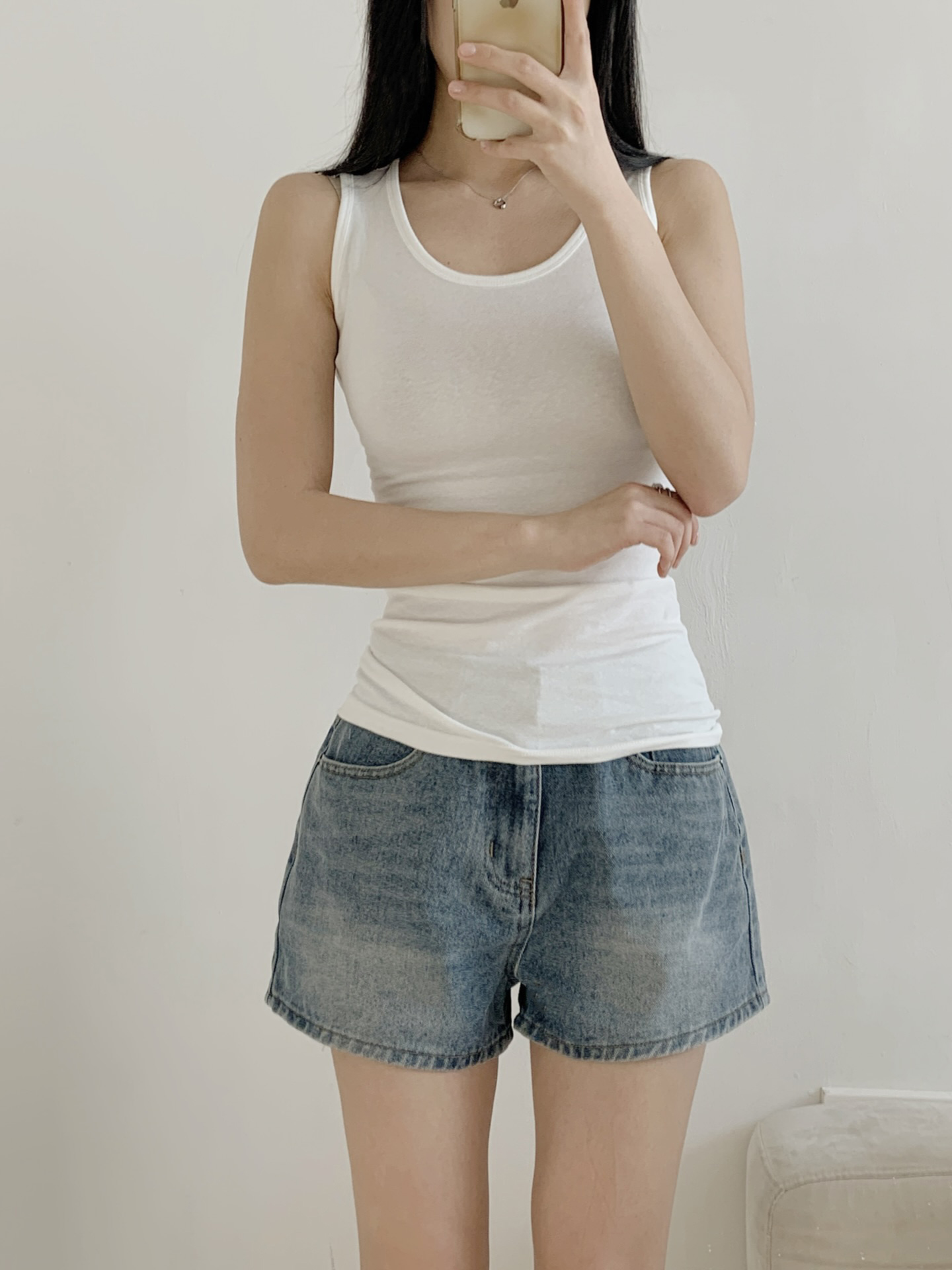 Uネックスリム無地ノースリーブ | 詳細画像5