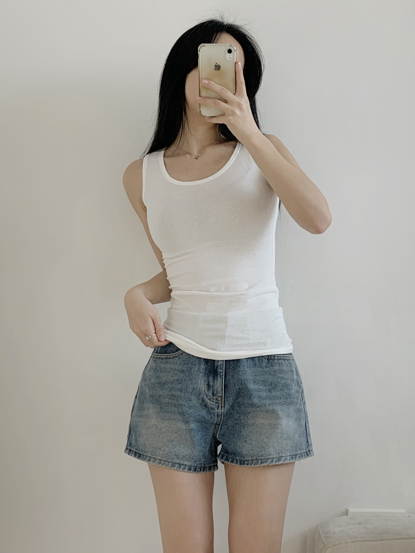 Uネックスリム無地ノースリーブ | 詳細画像4