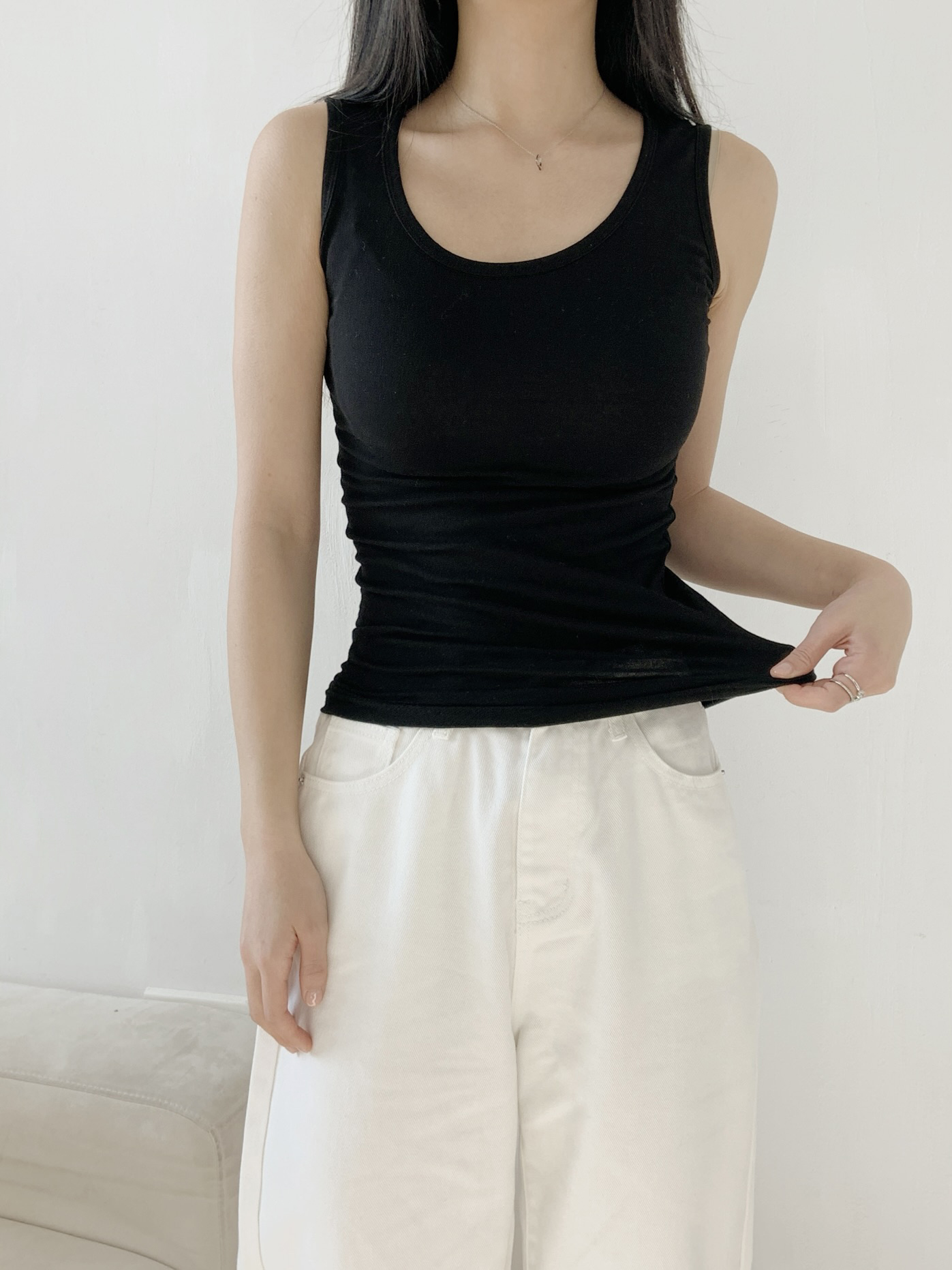Uネックスリム無地ノースリーブ | 詳細画像15