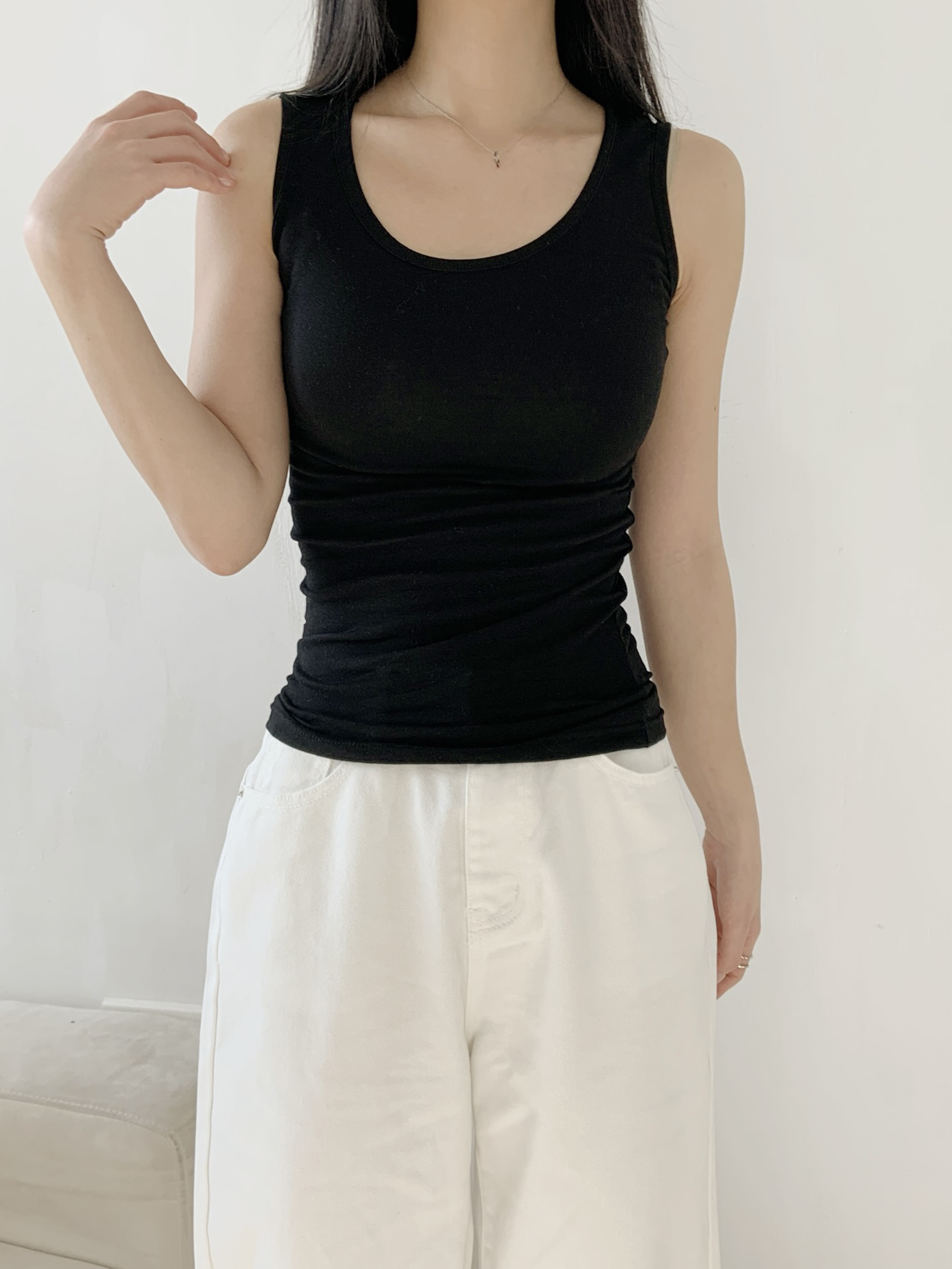 Uネックスリム無地ノースリーブ | 詳細画像13