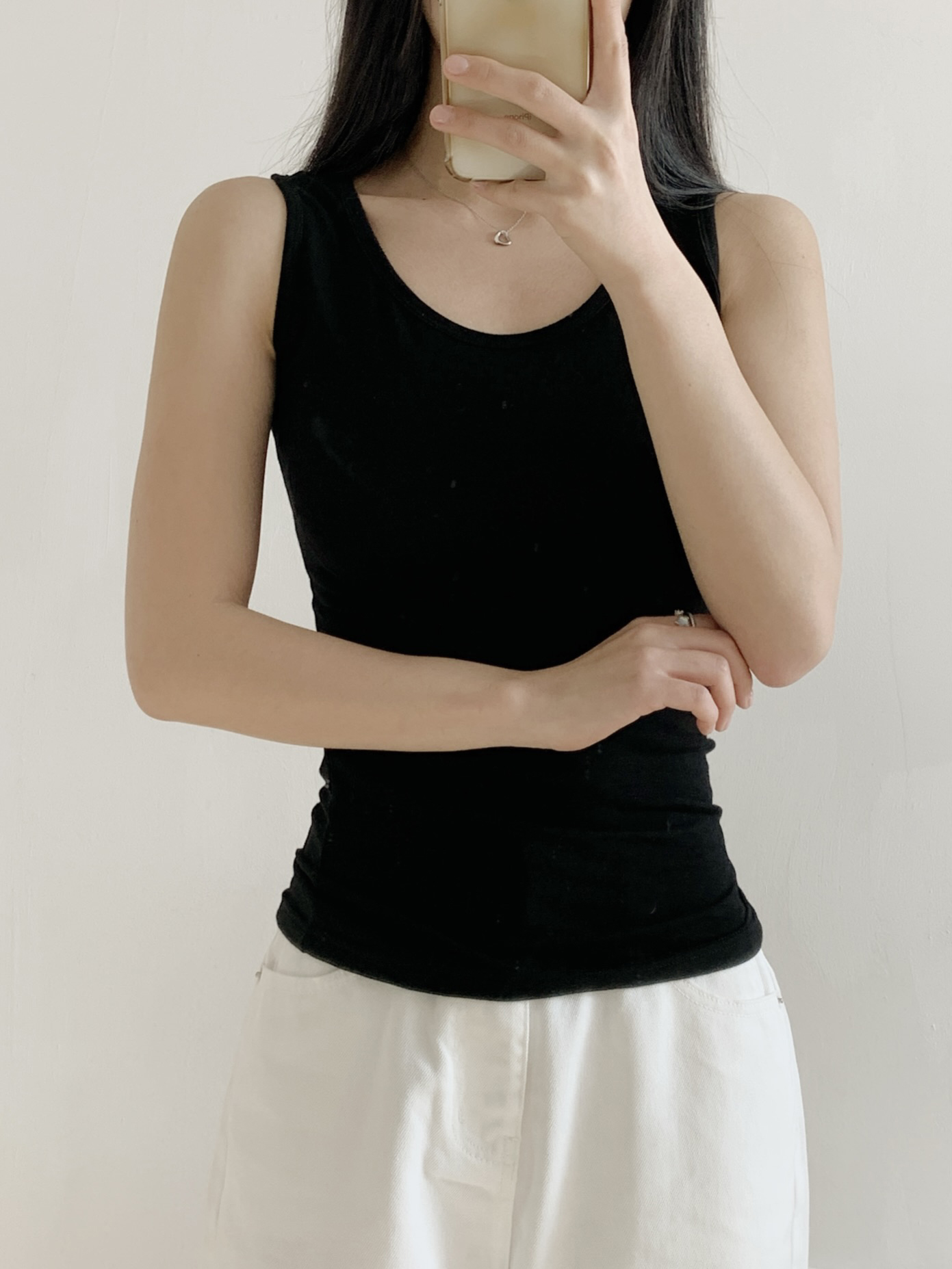 Uネックスリム無地ノースリーブ | 詳細画像14