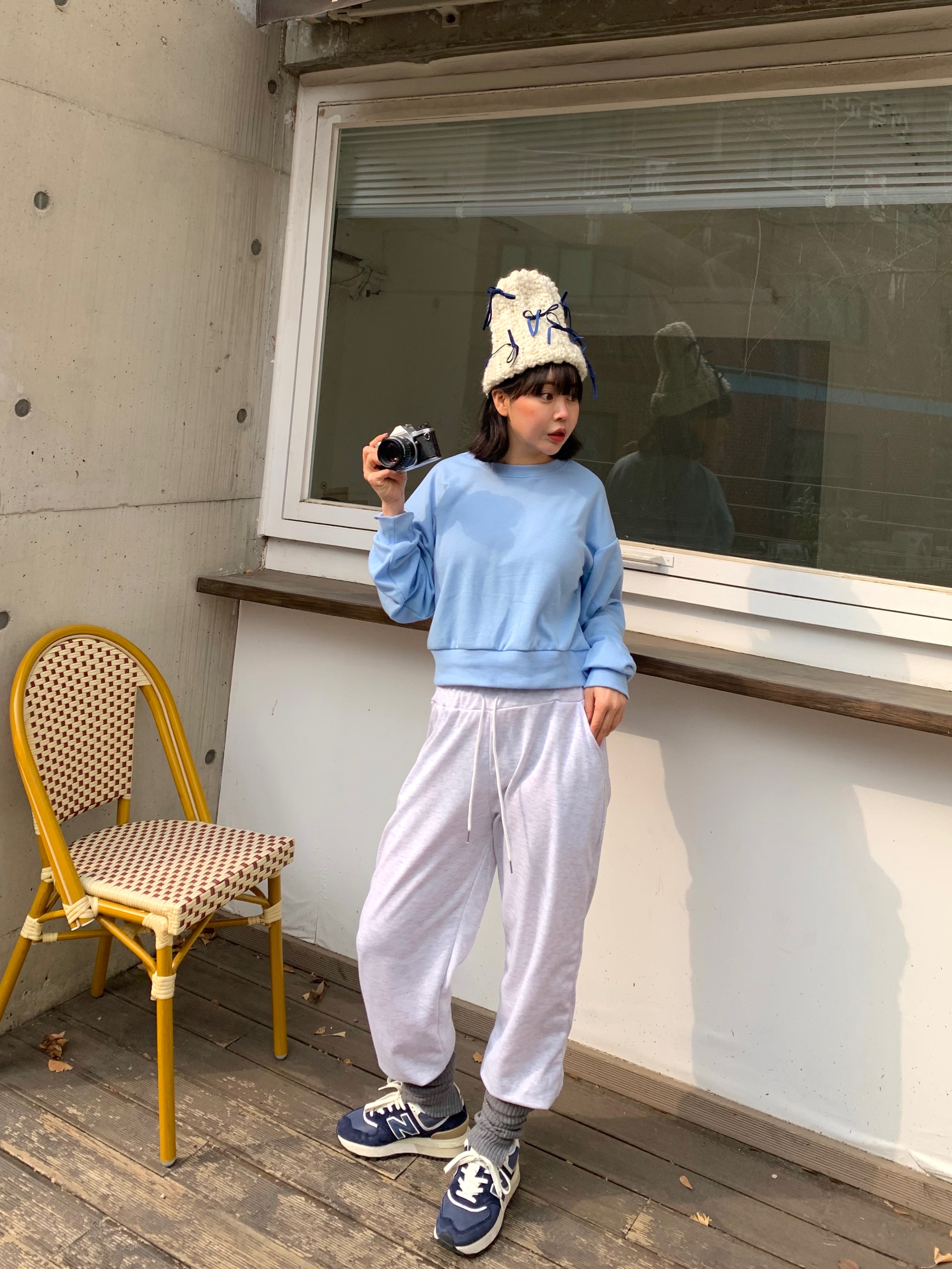 ラウンドネッククロップドルーズ長袖無地スウェット | 詳細画像6