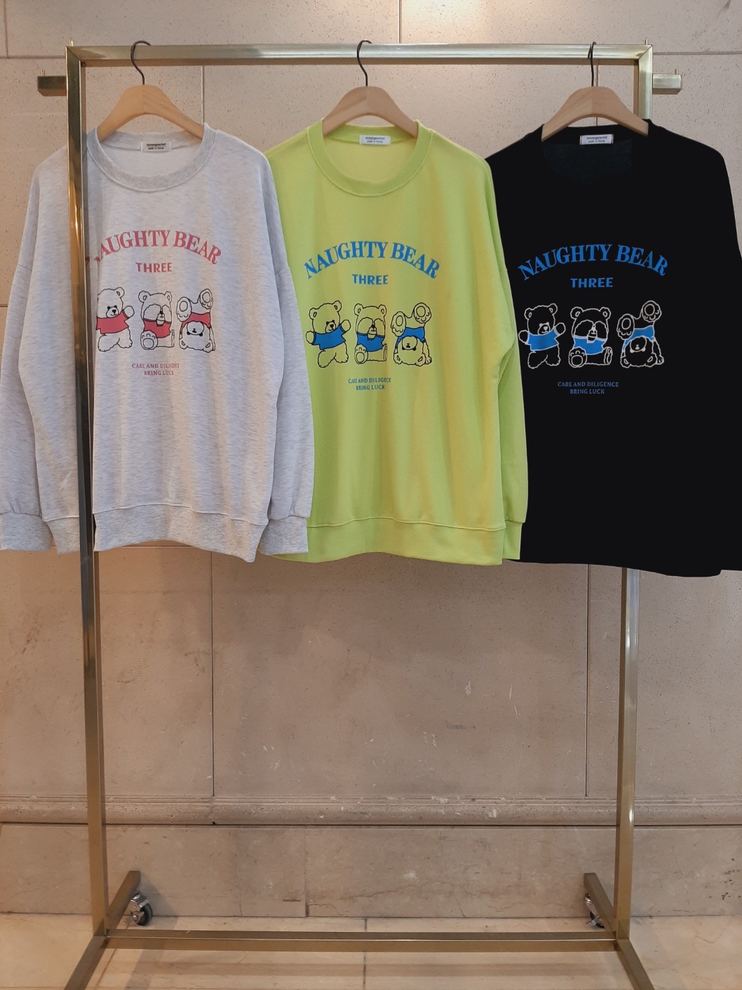 ラウンドネックオーバーサイズ長袖ハーフプリントスウェット | 詳細画像6