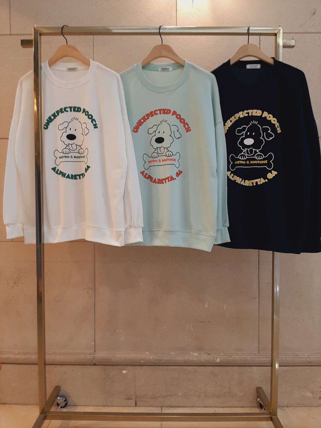 ラウンドネックオーバーサイズ長袖ハーフプリントスウェット | 詳細画像6