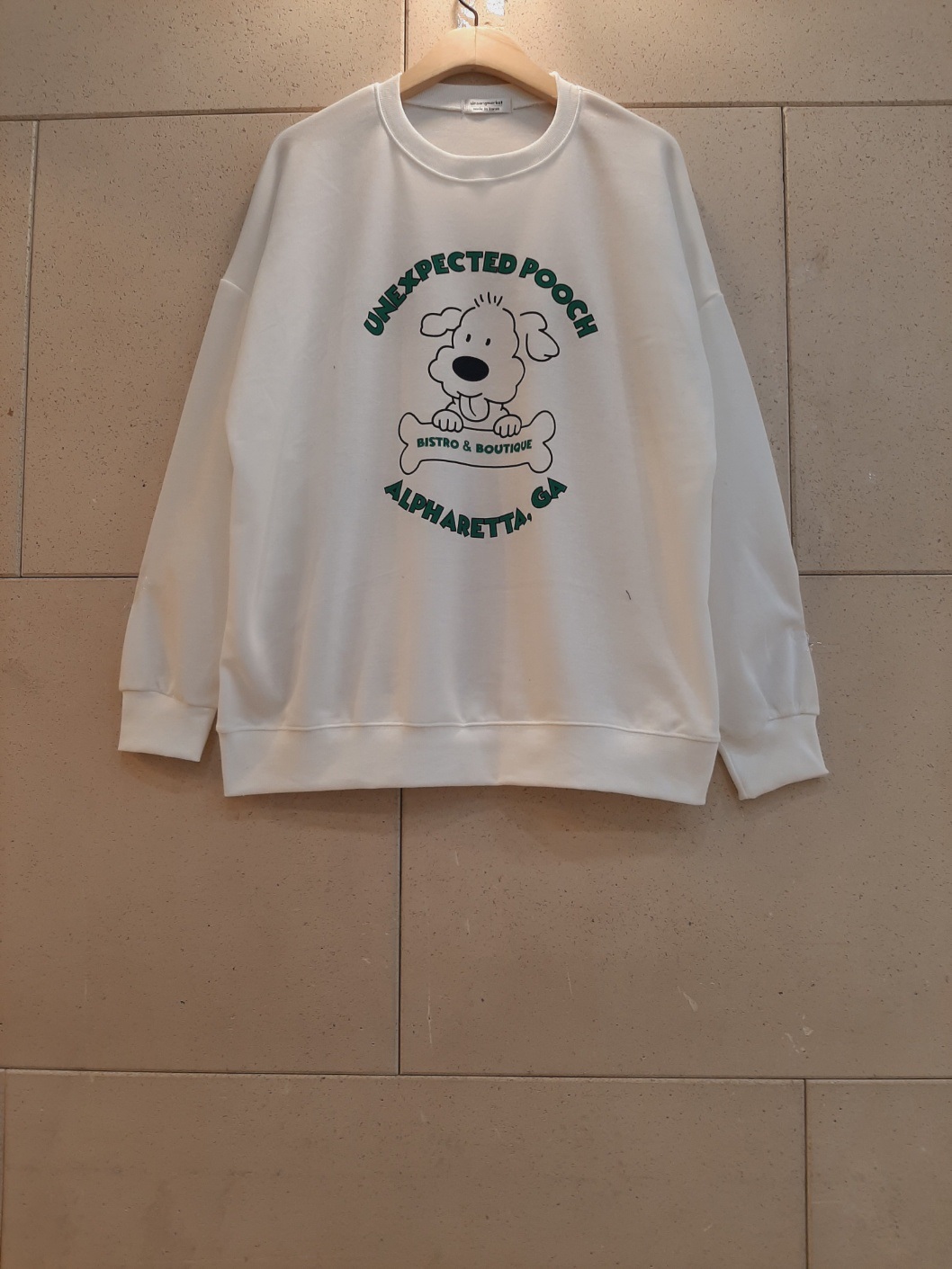 ラウンドネックオーバーサイズ長袖ハーフプリントスウェット | 詳細画像7