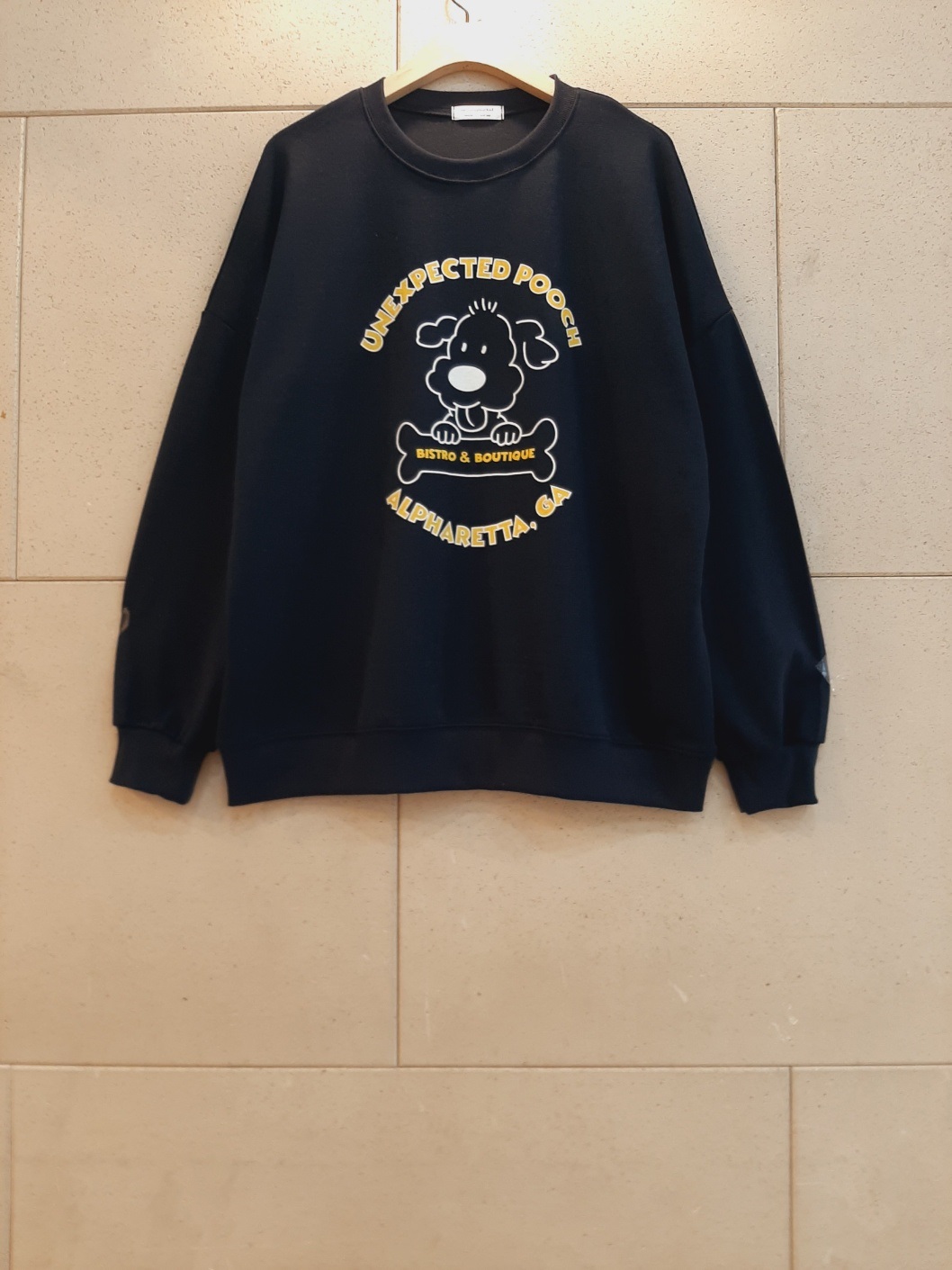 ラウンドネックオーバーサイズ長袖ハーフプリントスウェット | 詳細画像8