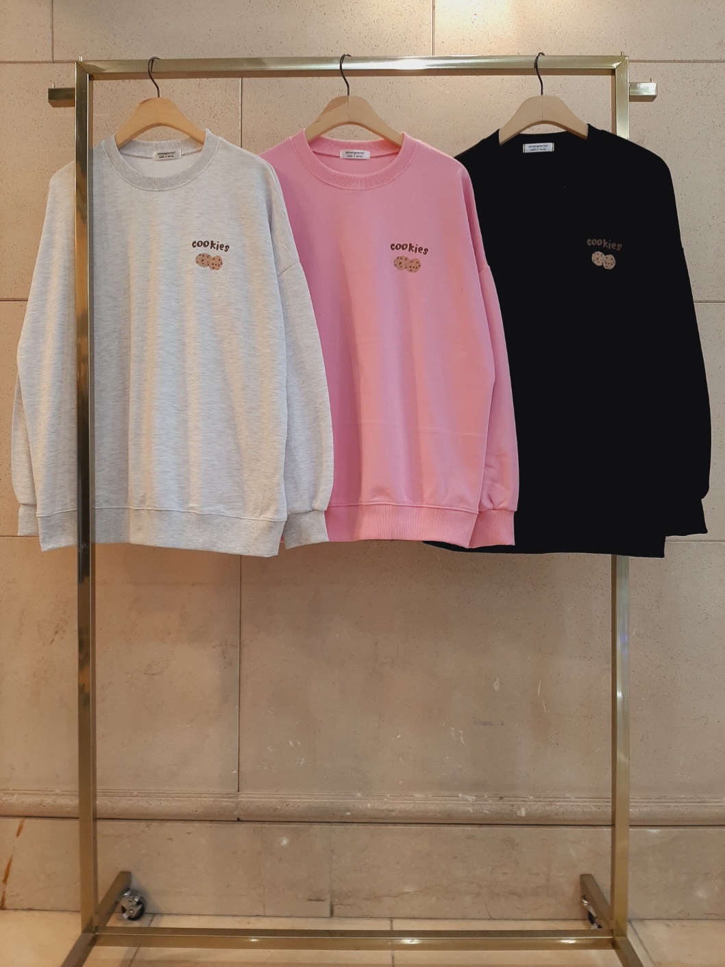 ラウンドネックオーバーサイズボクシー長袖ハーフ両面プリントスウェット | 詳細画像8