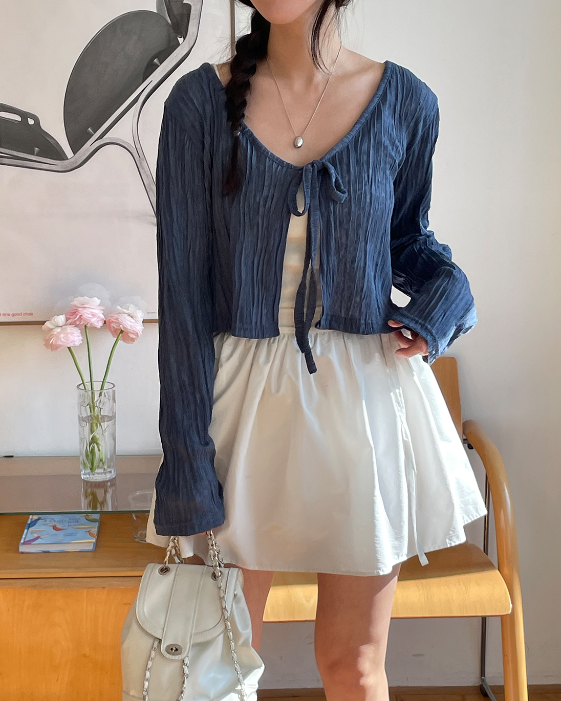 ニットクロップド長袖カーディガン | 詳細画像6