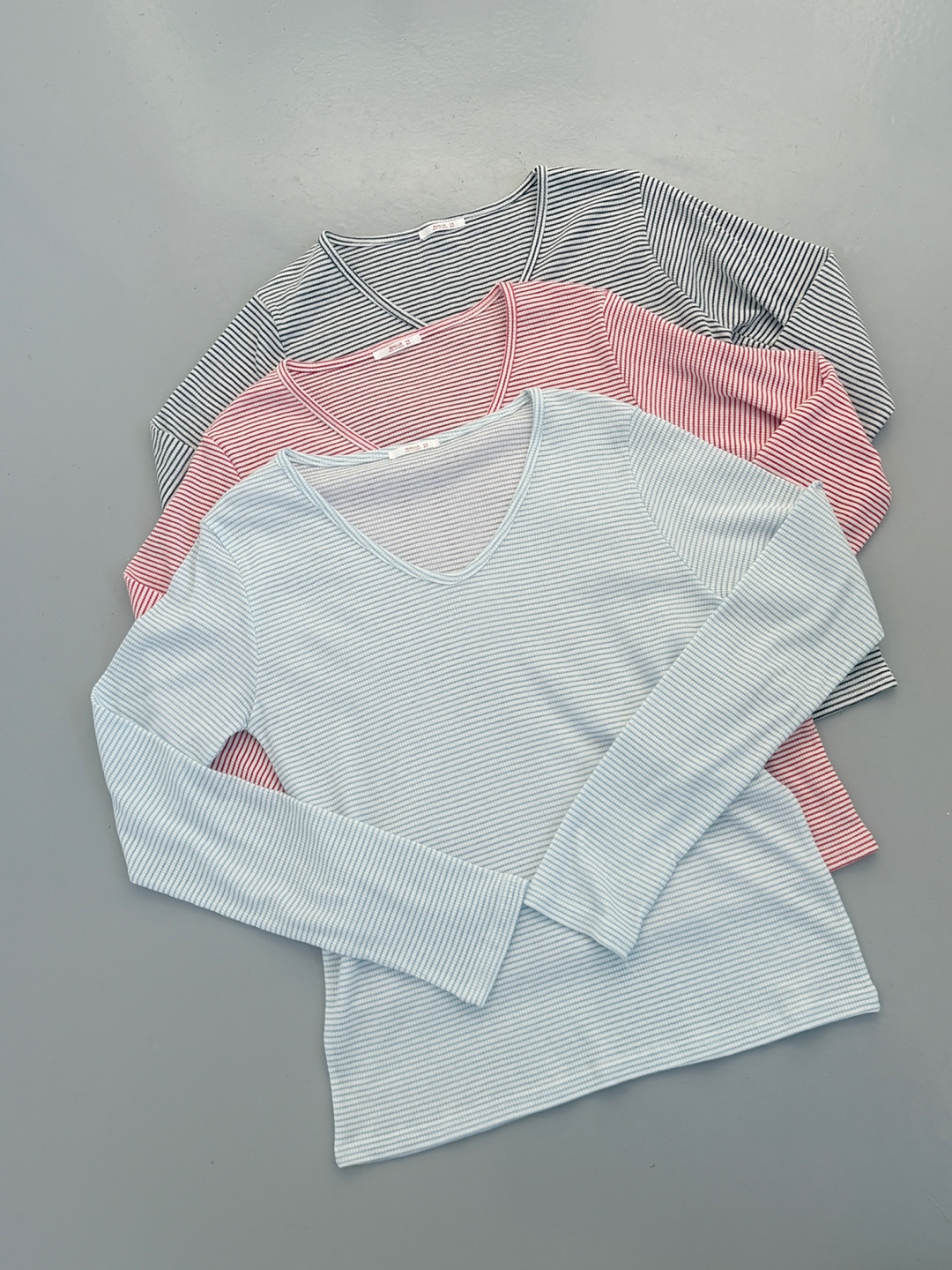 ベーシックルーズ長袖ボーダー配色Tシャツ | 詳細画像18