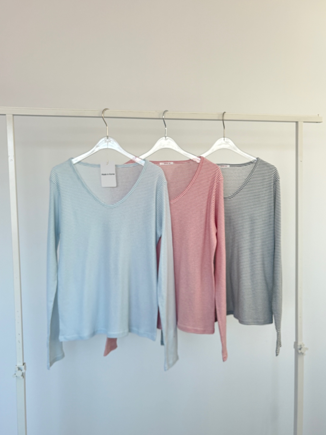 ベーシックルーズ長袖ボーダー配色Tシャツ | 詳細画像21