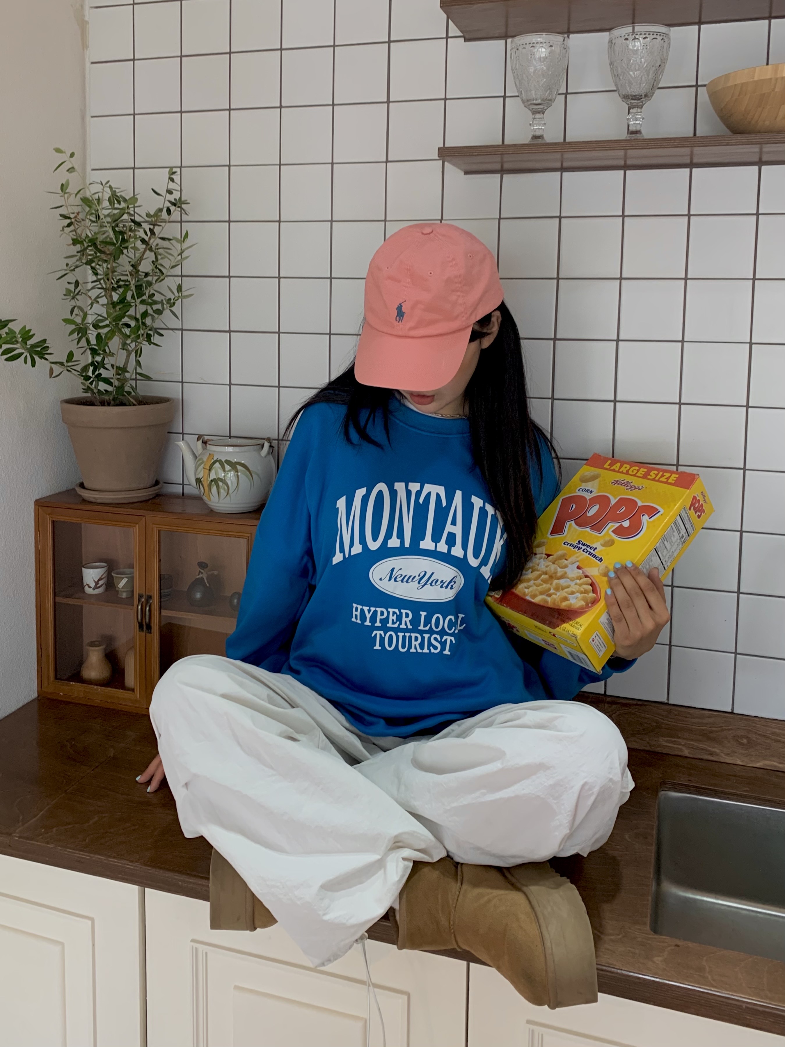 ラウンドネックルーズ長袖ロゴスウェット | 詳細画像4