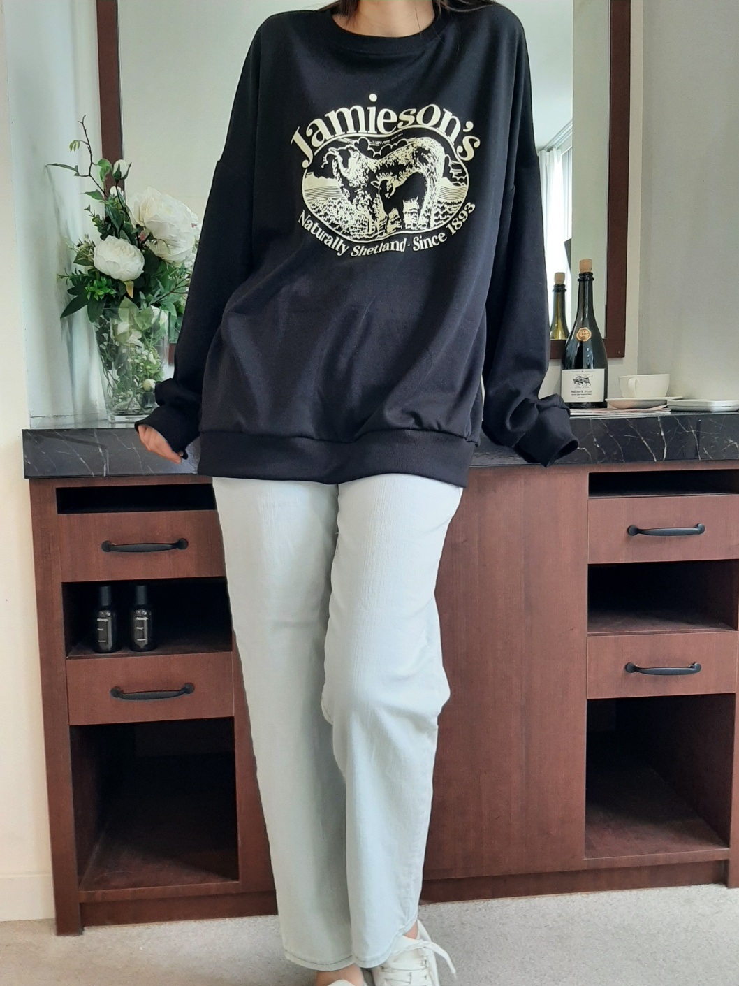 ラウンドネックルーズ長袖ロゴスウェット | 詳細画像5