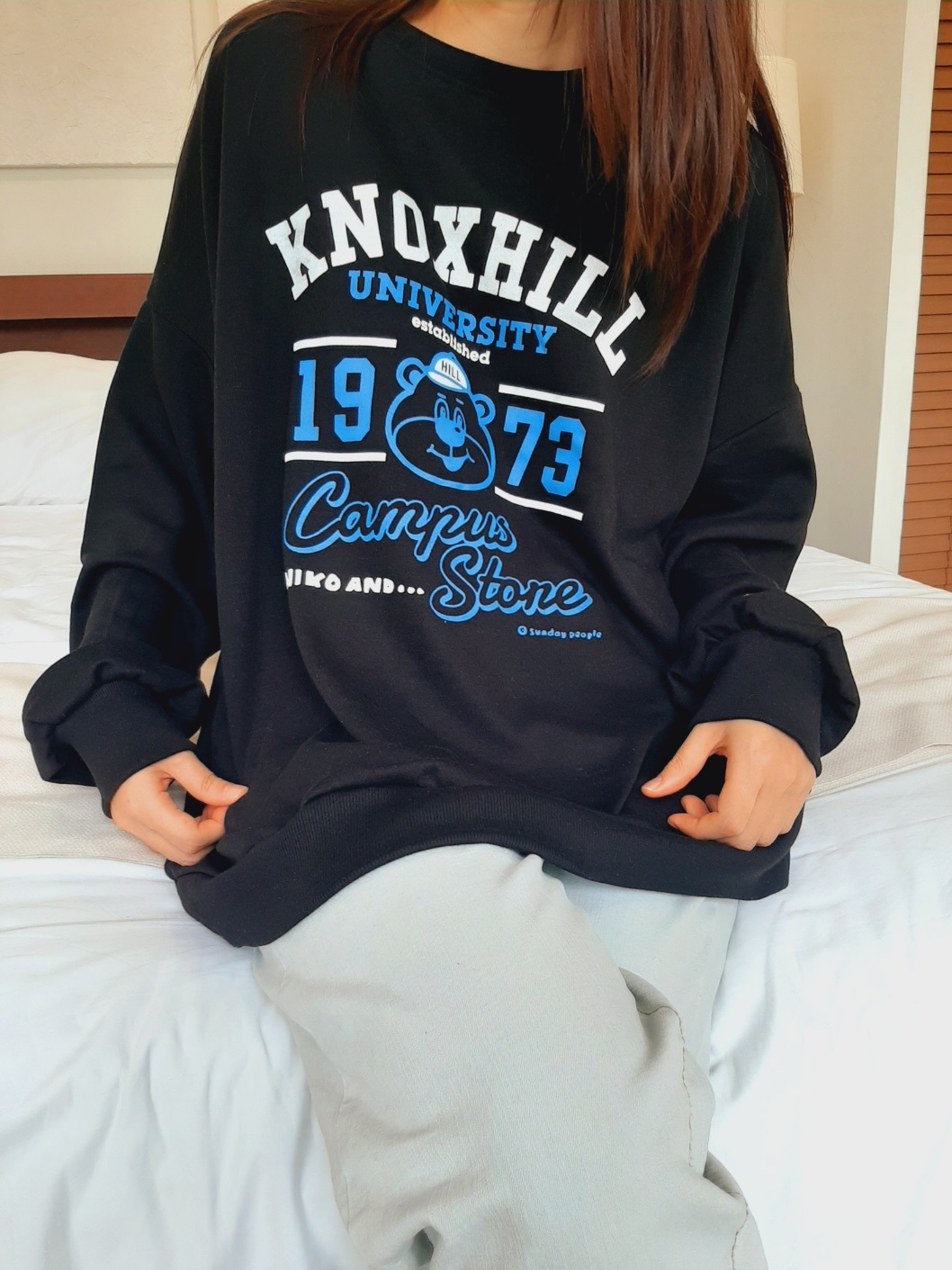 ラウンドネックルーズ長袖ロゴスウェット | 詳細画像5